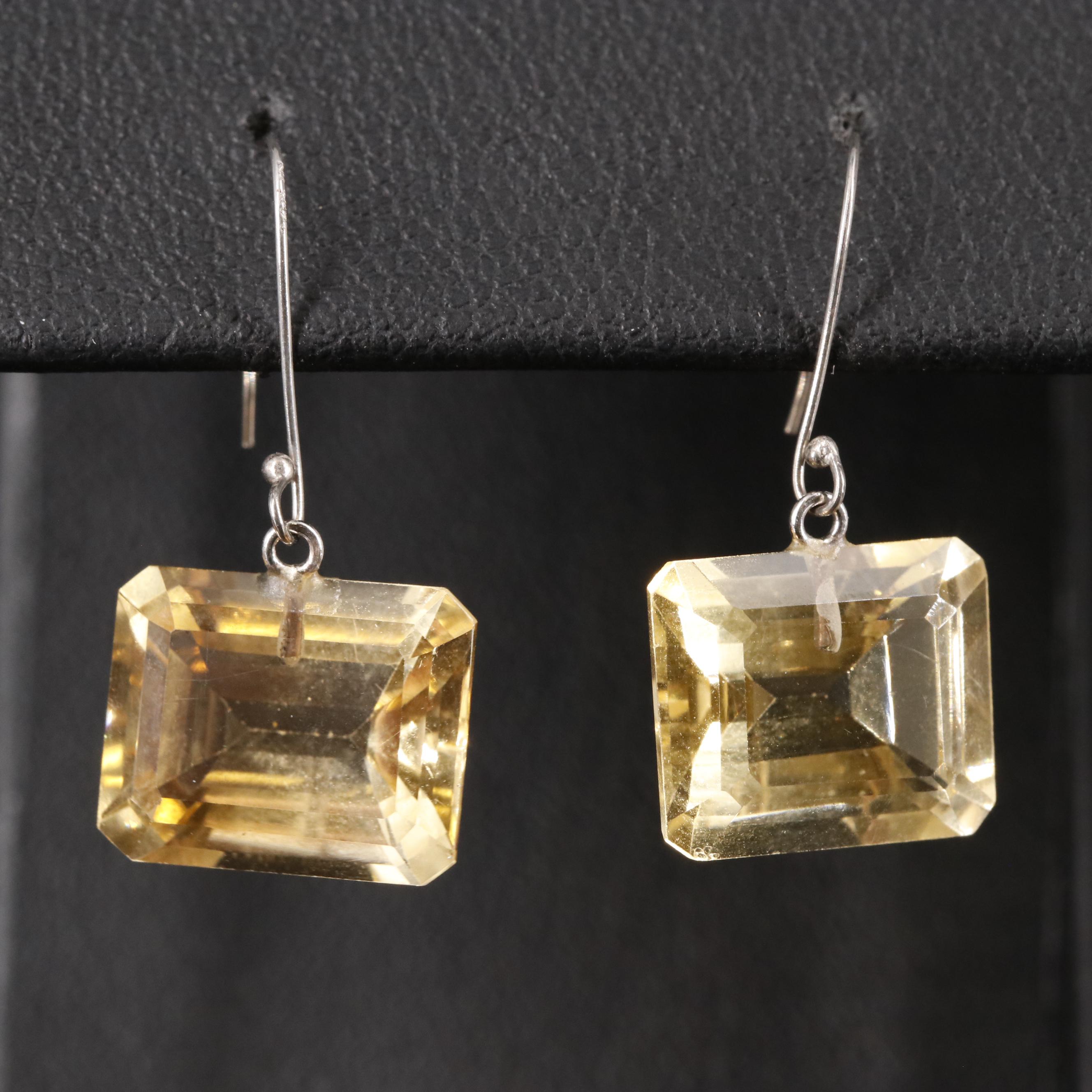 14K Citrine Drop Earrings