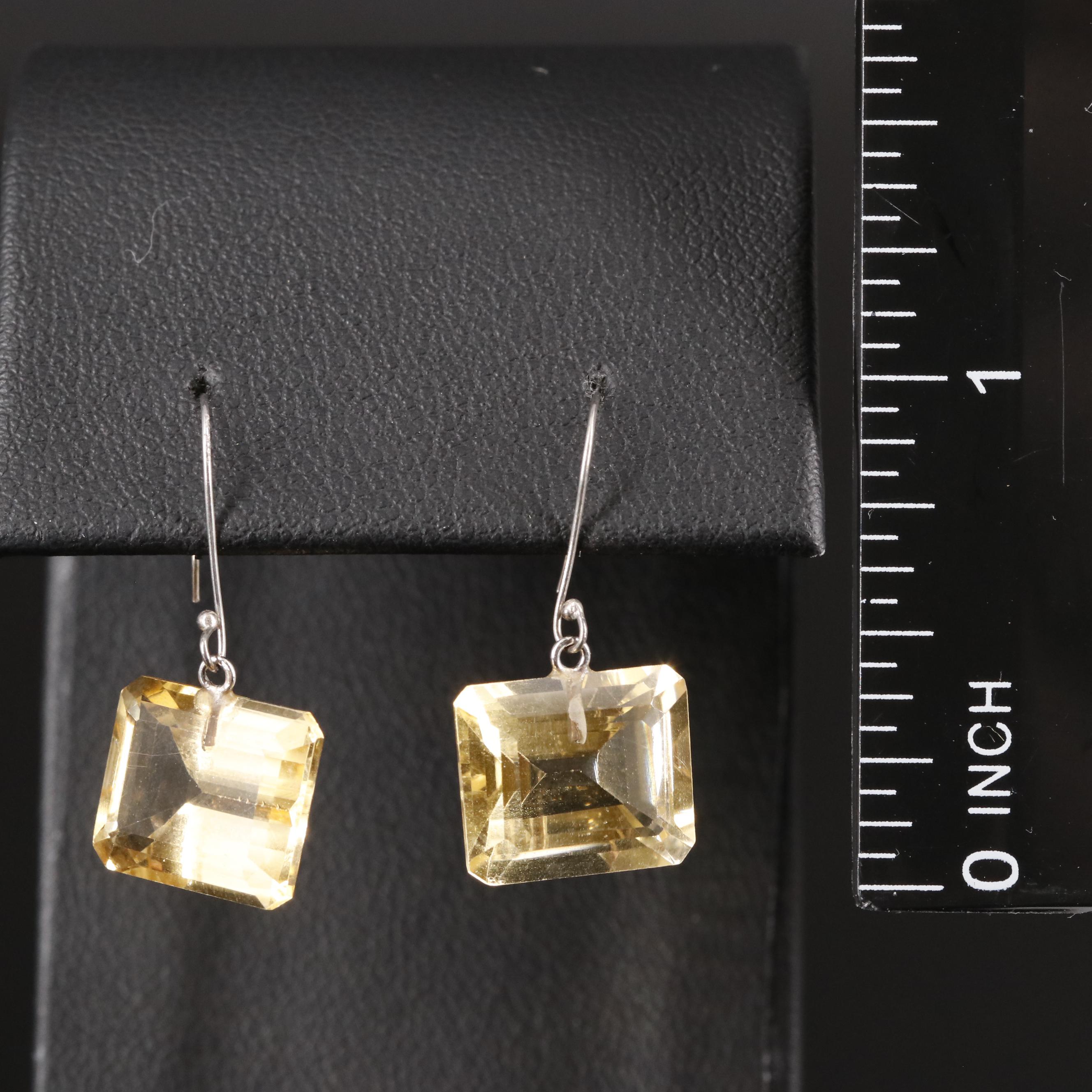 14K Citrine Drop Earrings
