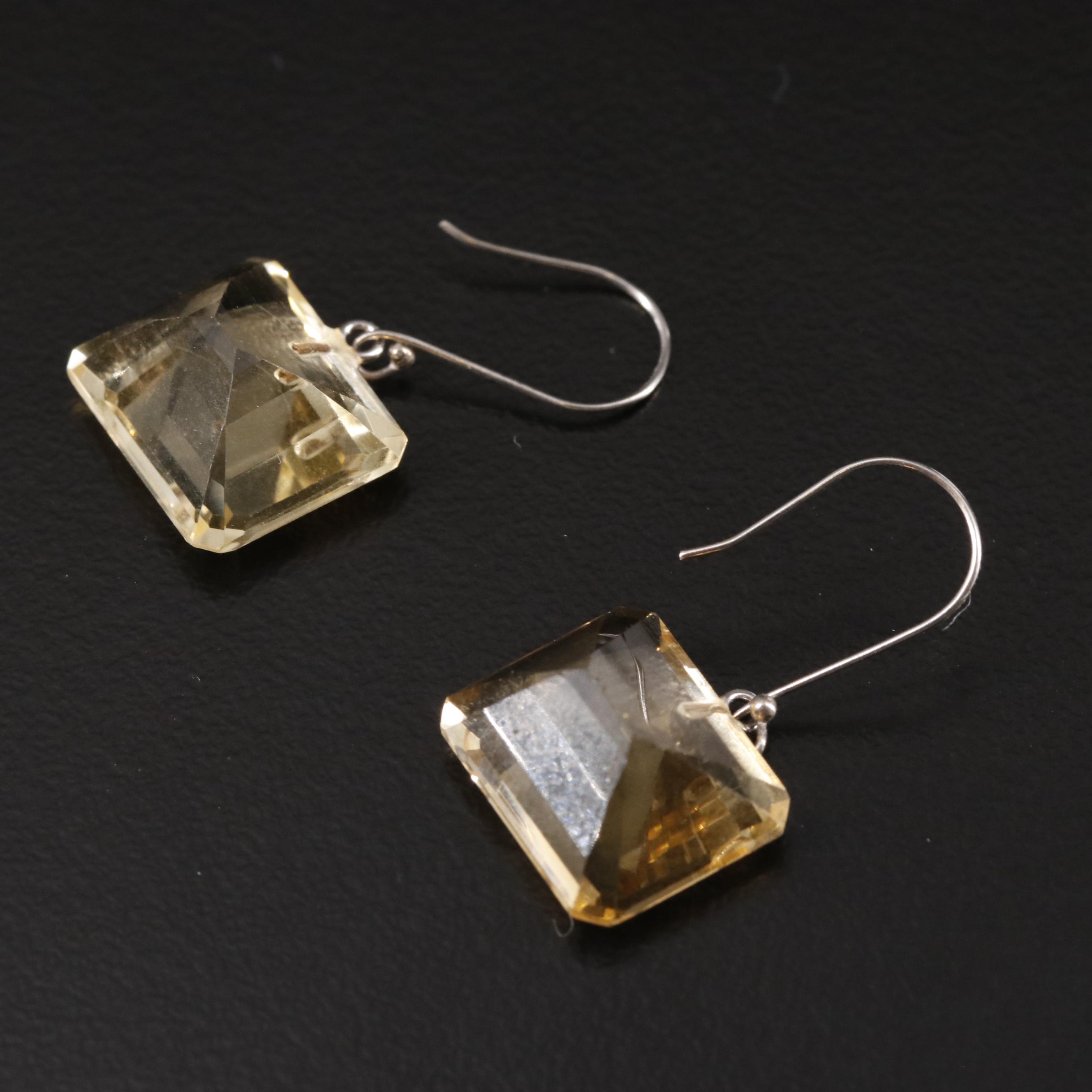 14K Citrine Drop Earrings
