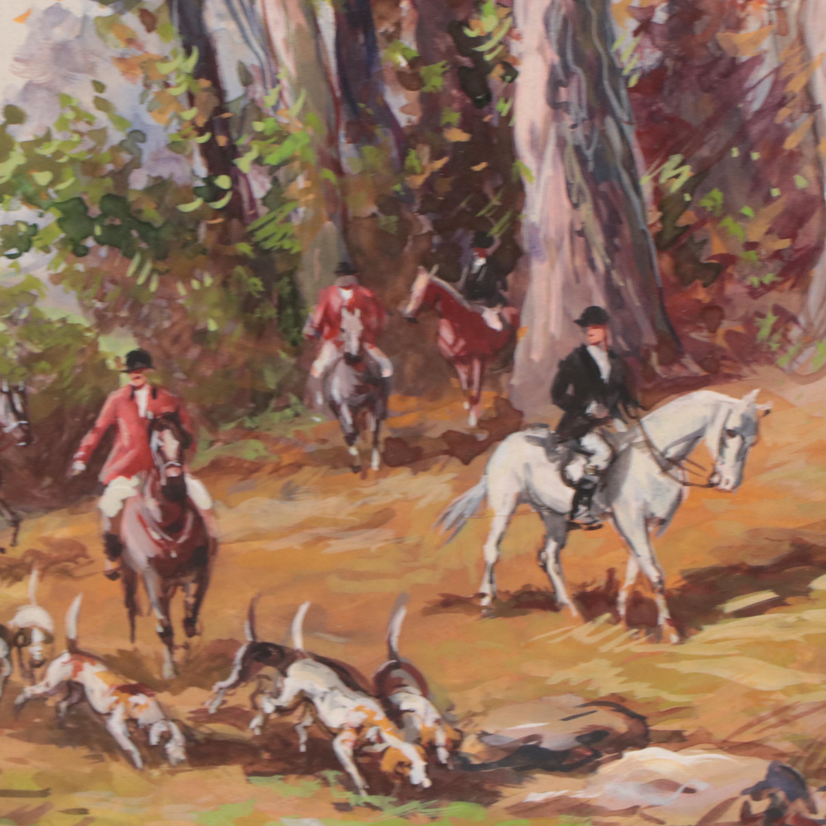 Oil Painting of Hunting Scene