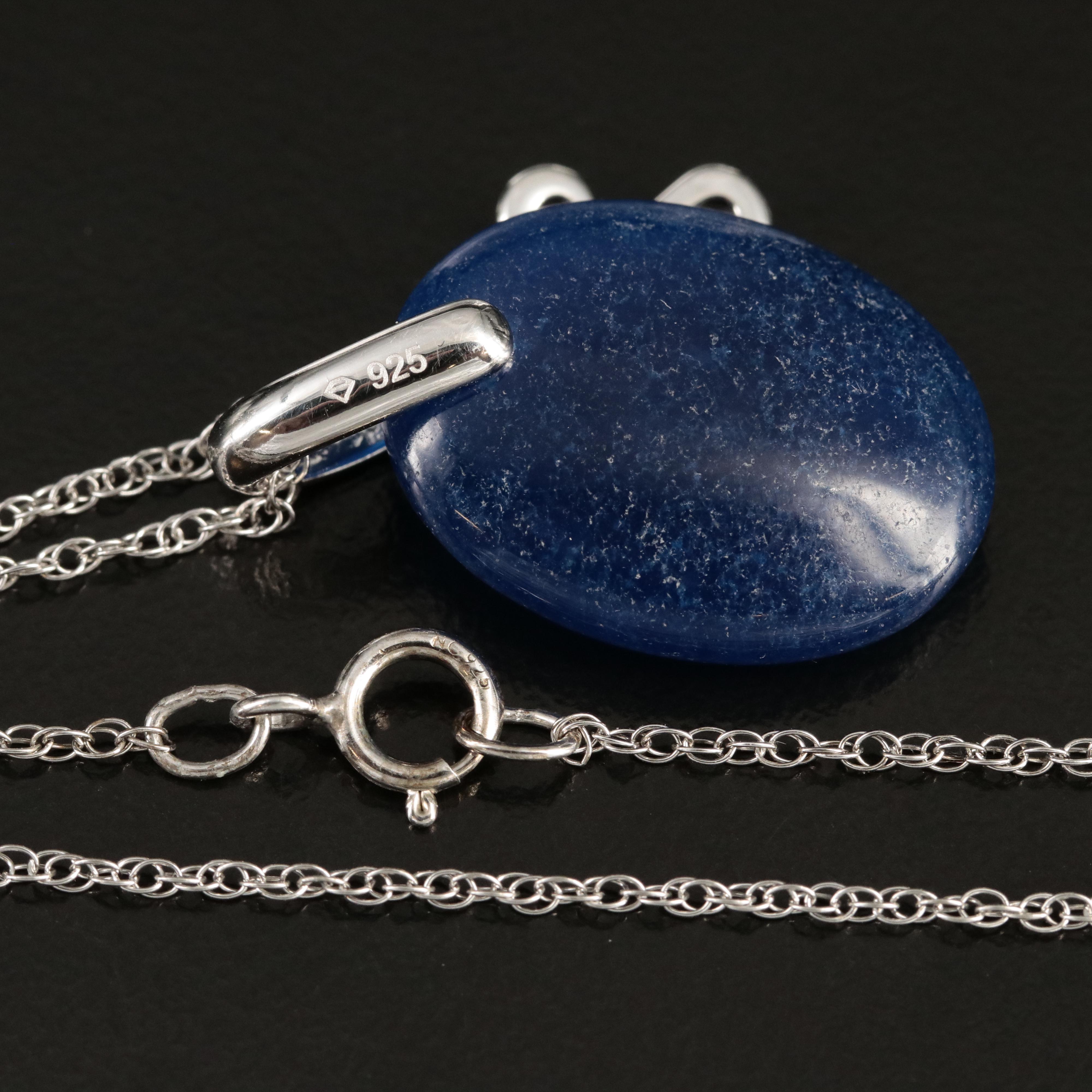 Sterling Quartzite Cross Pendant Necklace