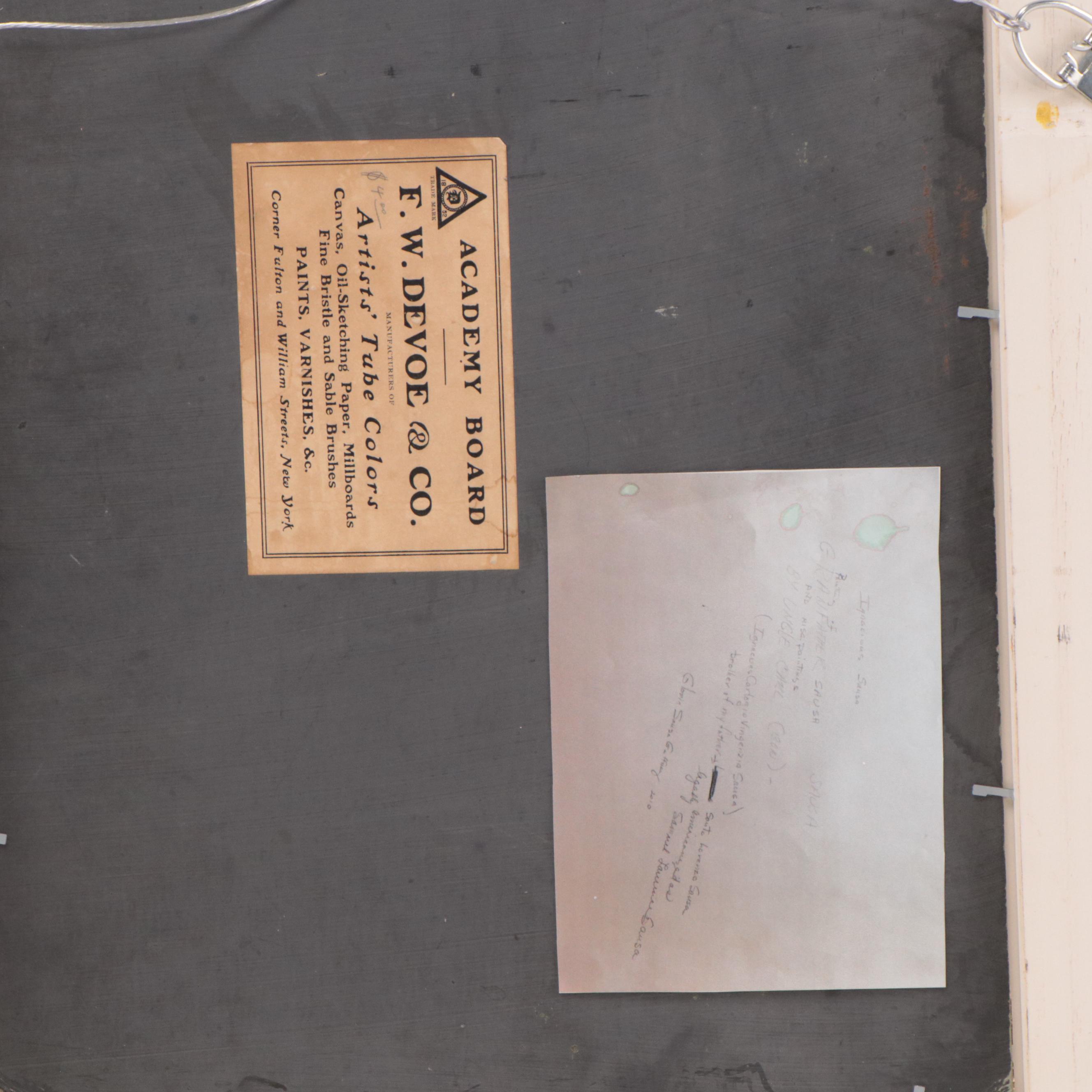 Oil Painting of Shepard With Sheep Flock