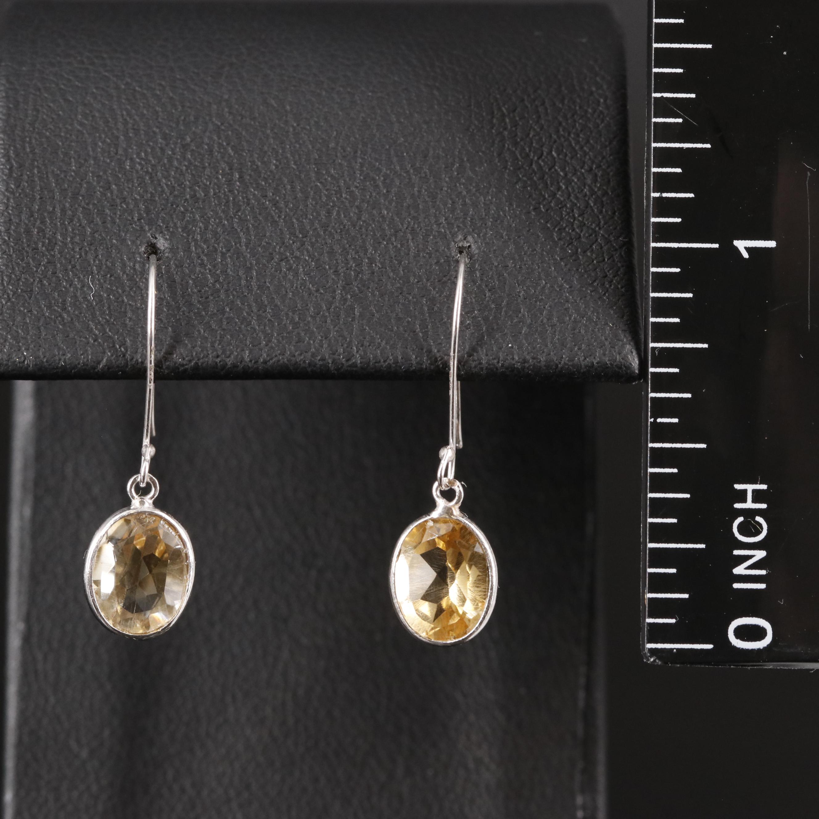14K Citrine Drop Earrings