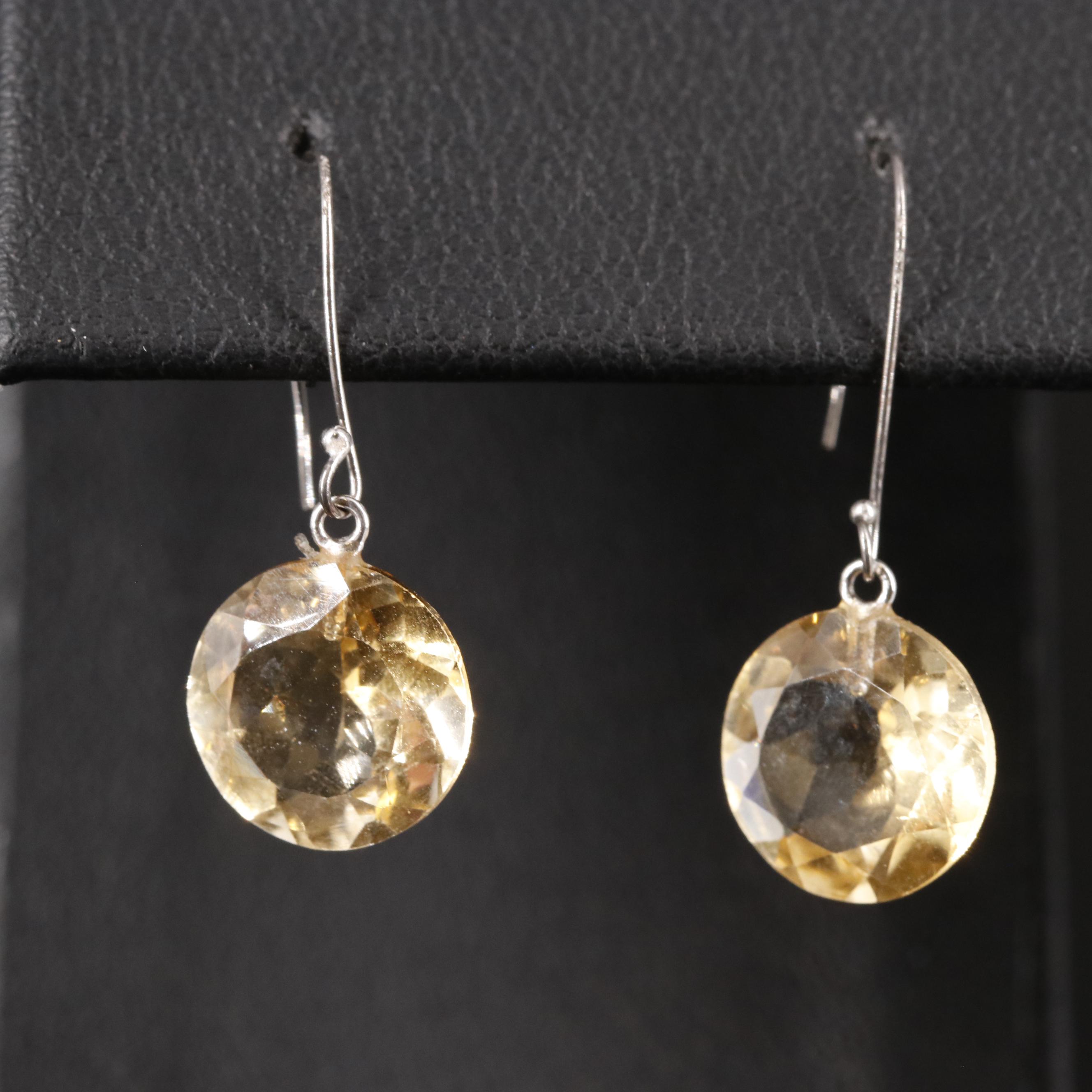 14K Citrine Drop Earrings