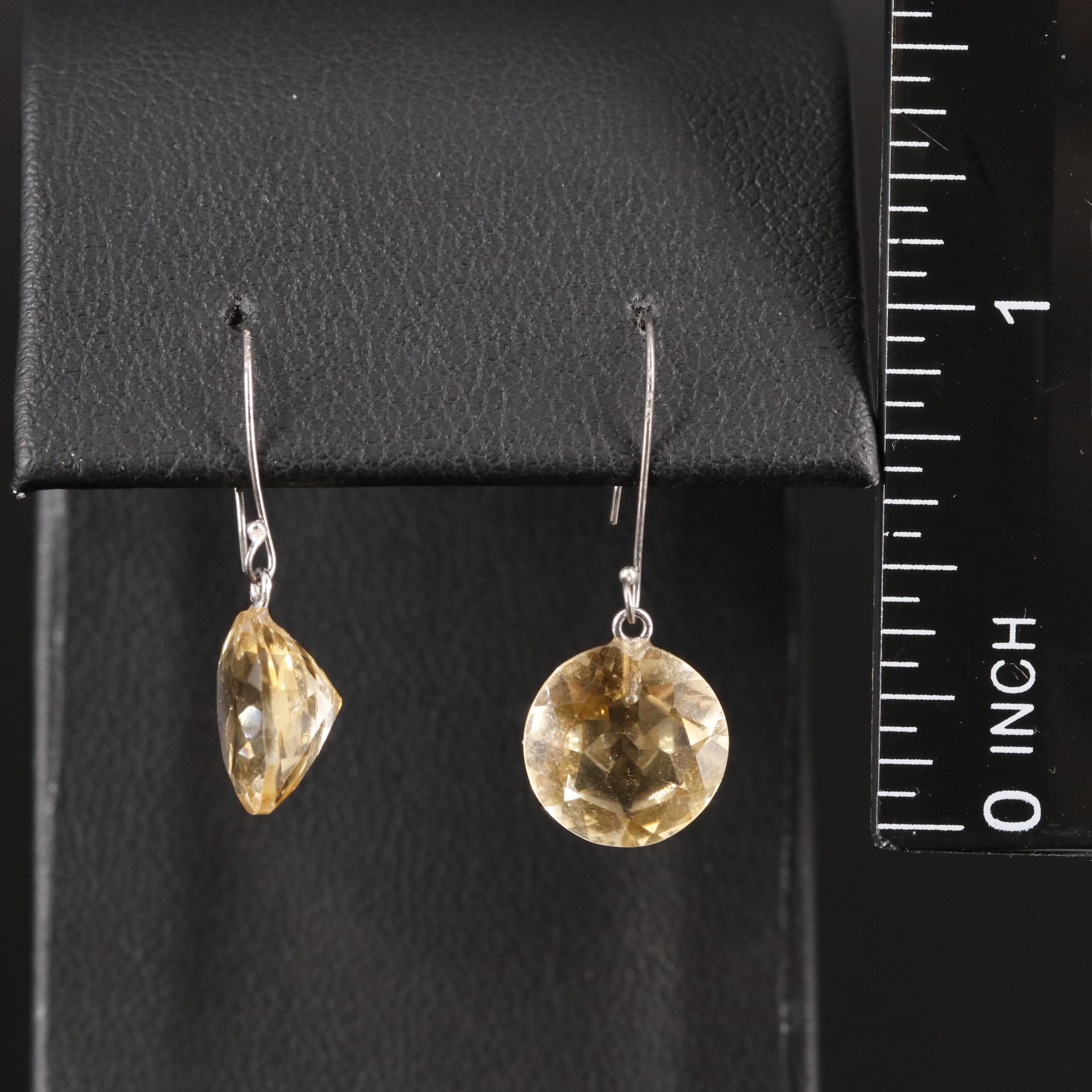 14K Citrine Drop Earrings