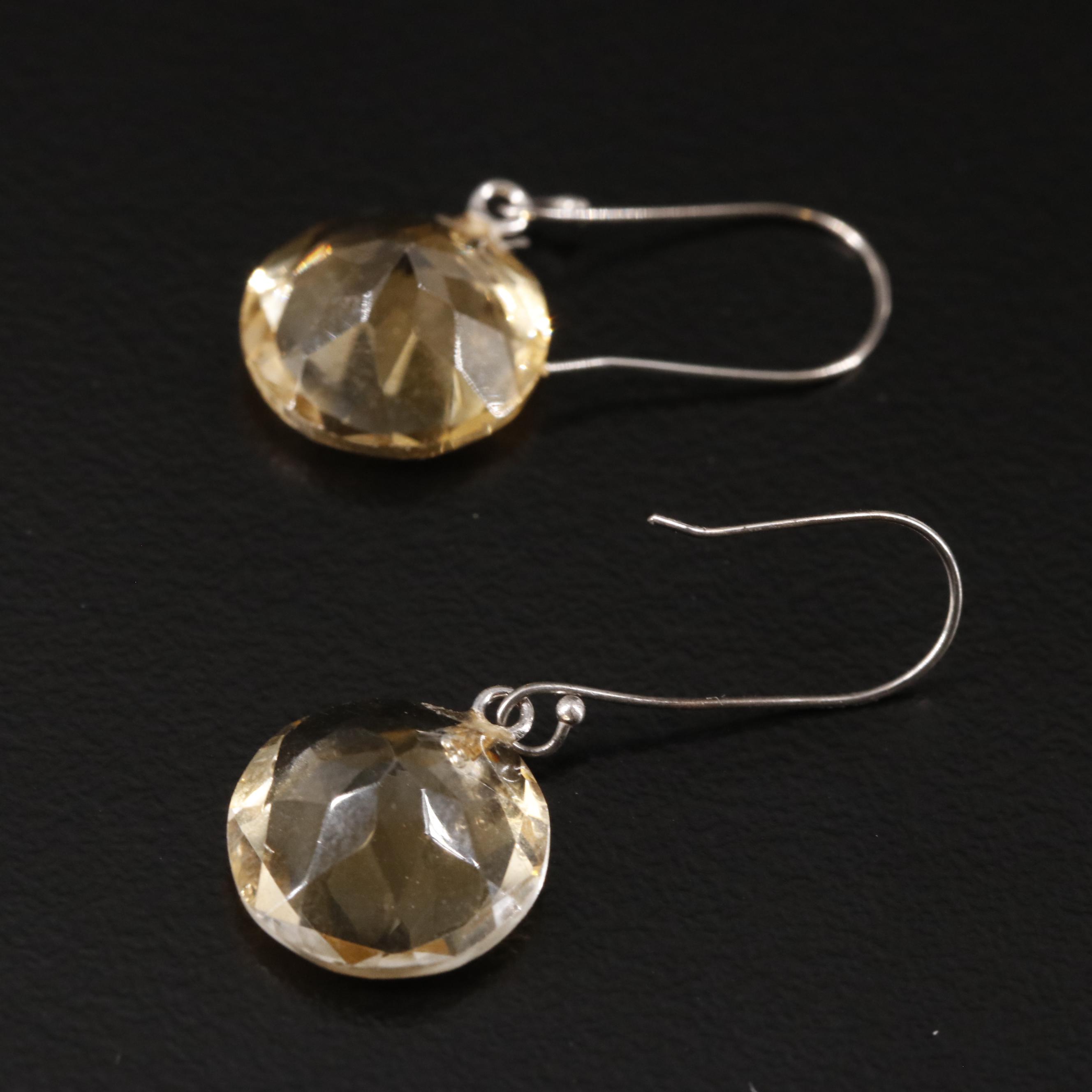14K Citrine Drop Earrings