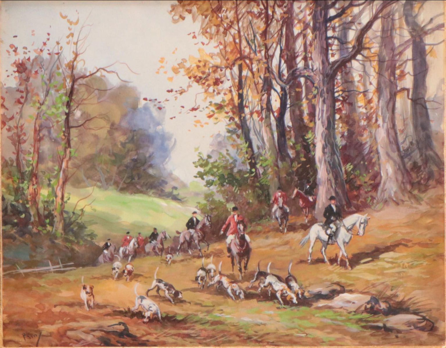Oil Painting of Hunting Scene