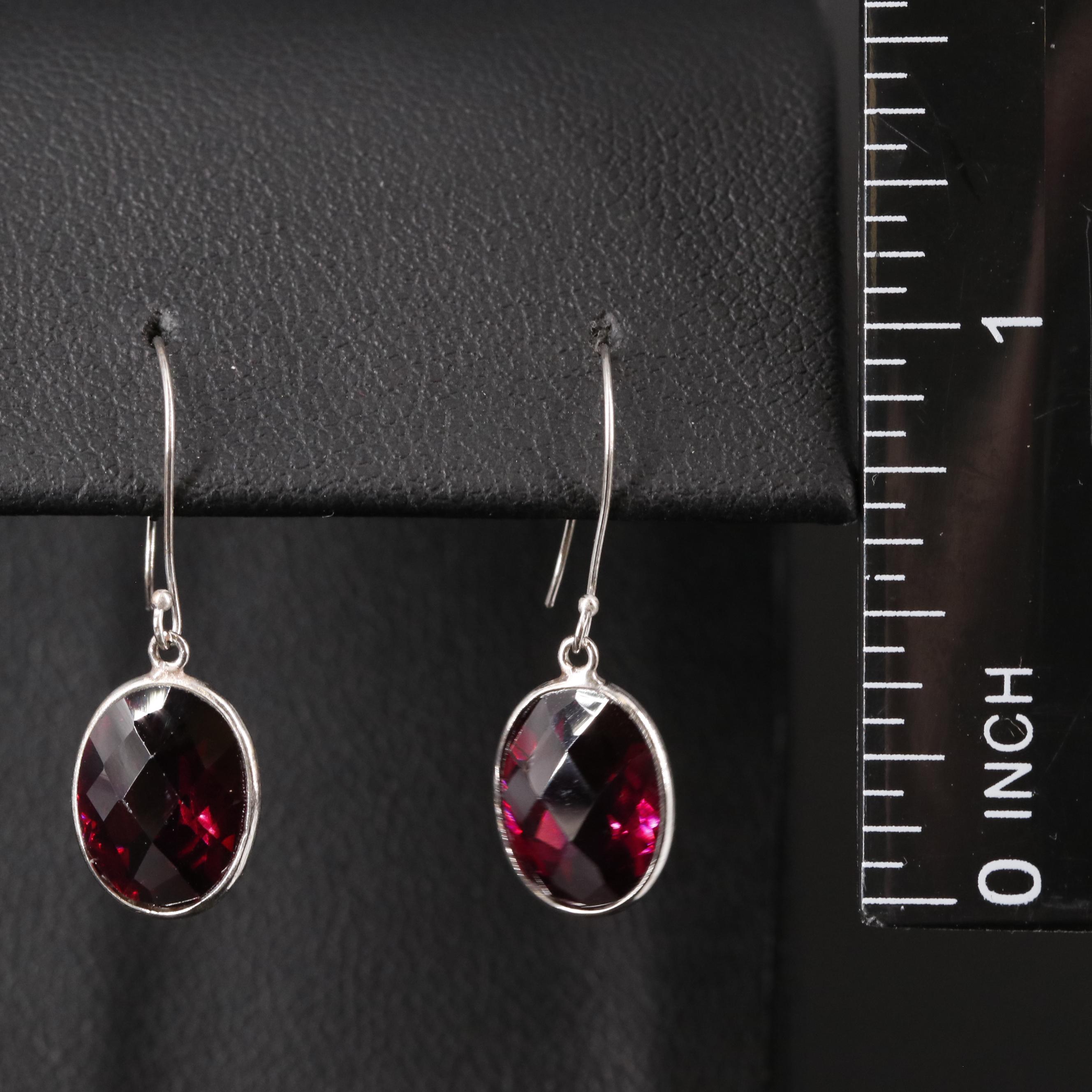 14K Rhodolite Garnet Drop Earrings