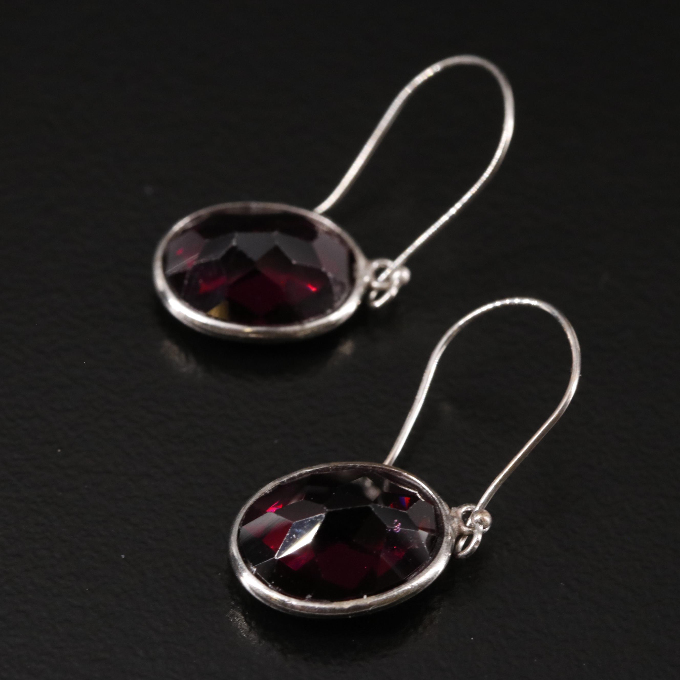 14K Rhodolite Garnet Drop Earrings