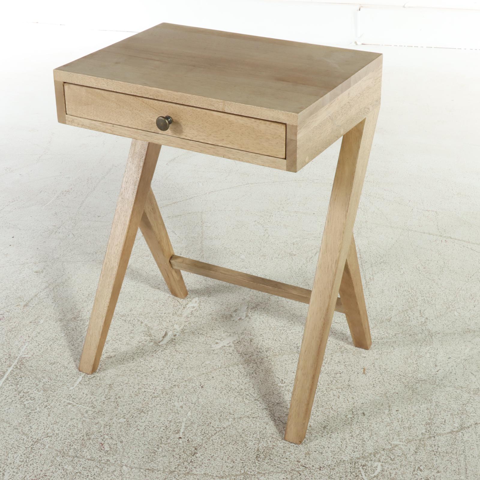 Pair of Modernist Style Hardwood Side Tables