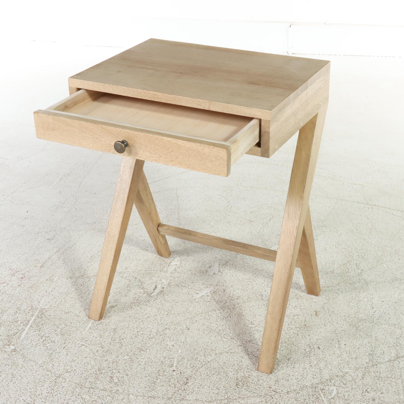 Pair of Modernist Style Hardwood Side Tables