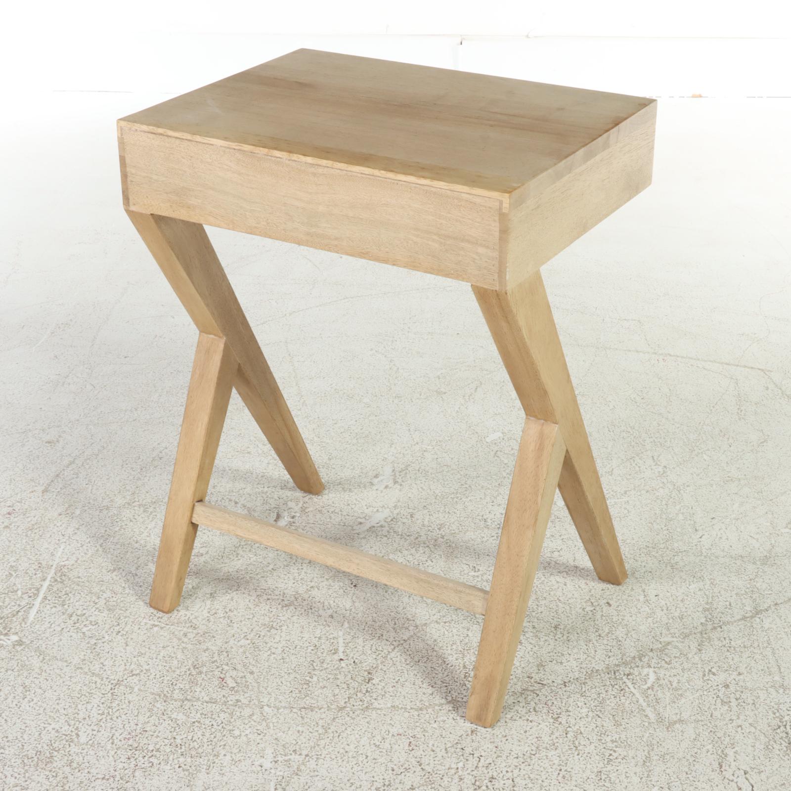 Pair of Modernist Style Hardwood Side Tables