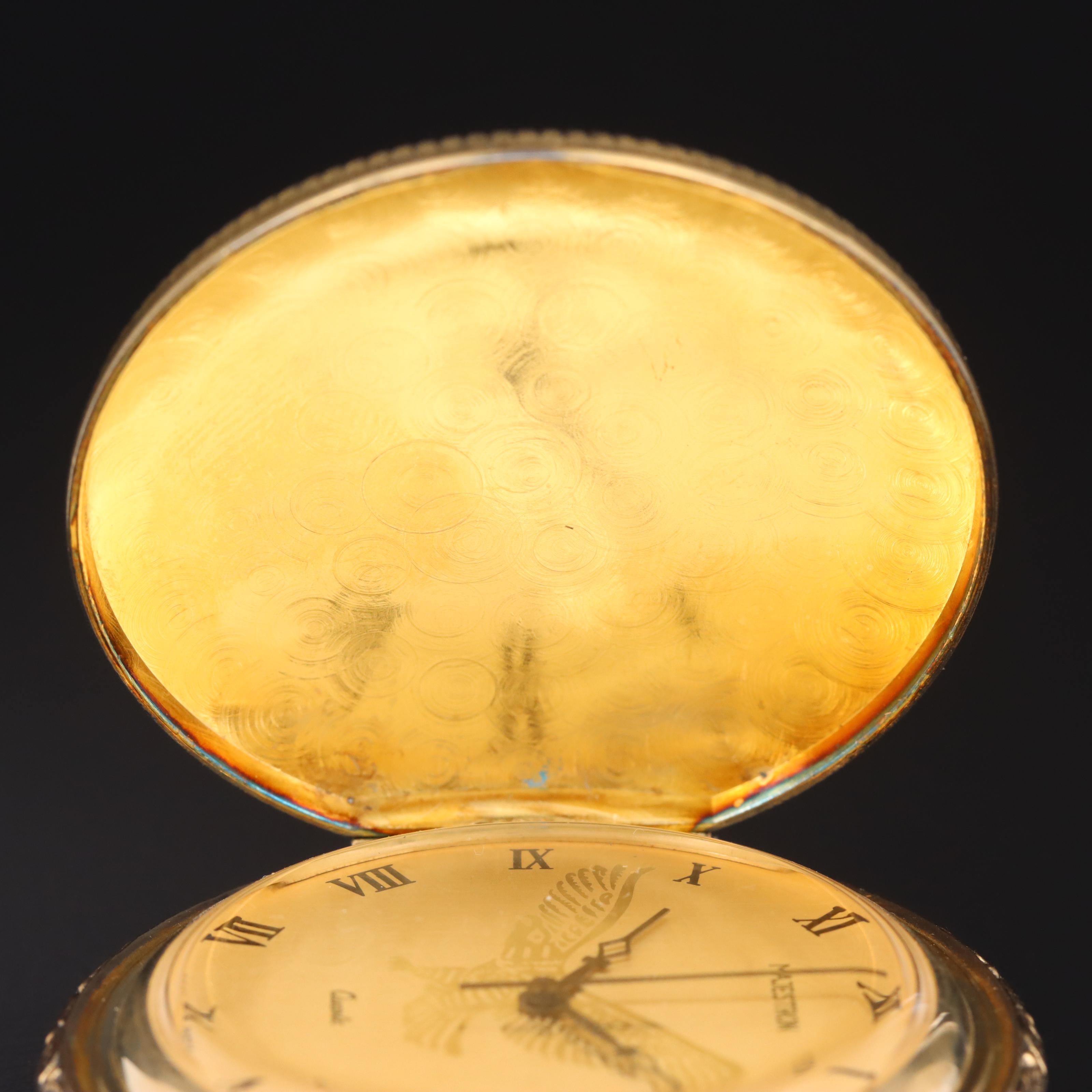 Majestron American Themed Two-Tone Quartz Pocket Watch