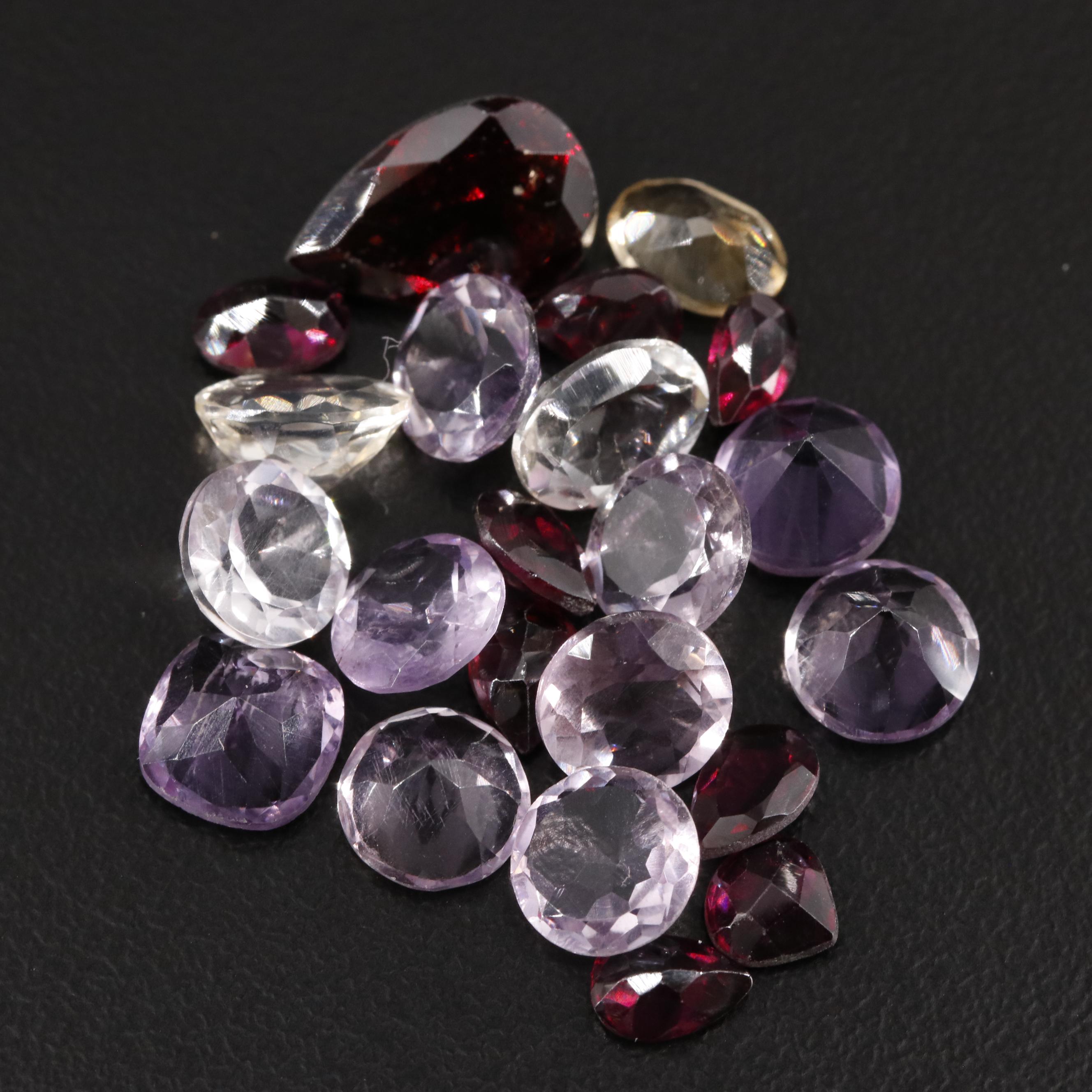 Loose 22.85 CTW Amethyst, Citrine and Garnet Lot