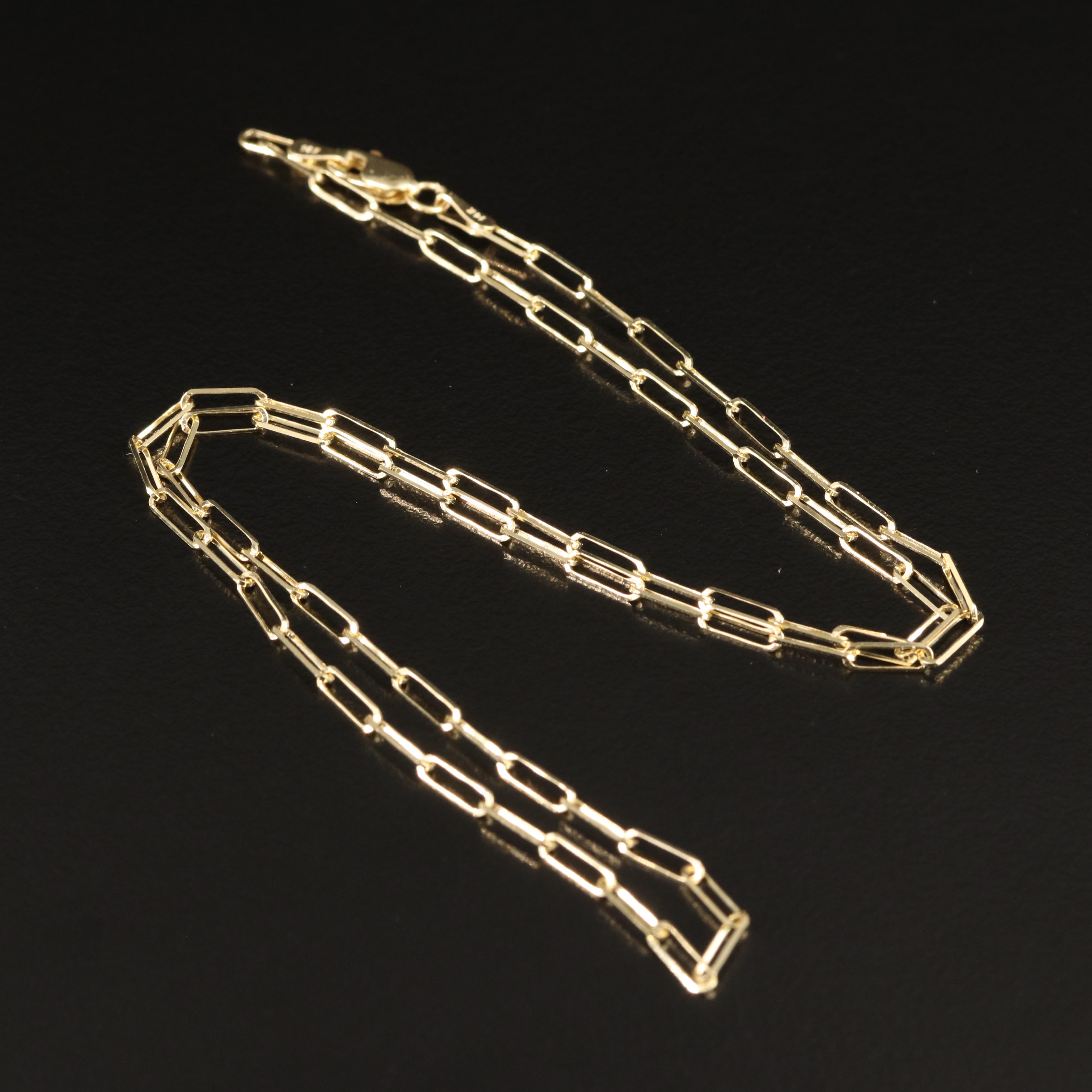 14K Paper Clip Chain Necklace