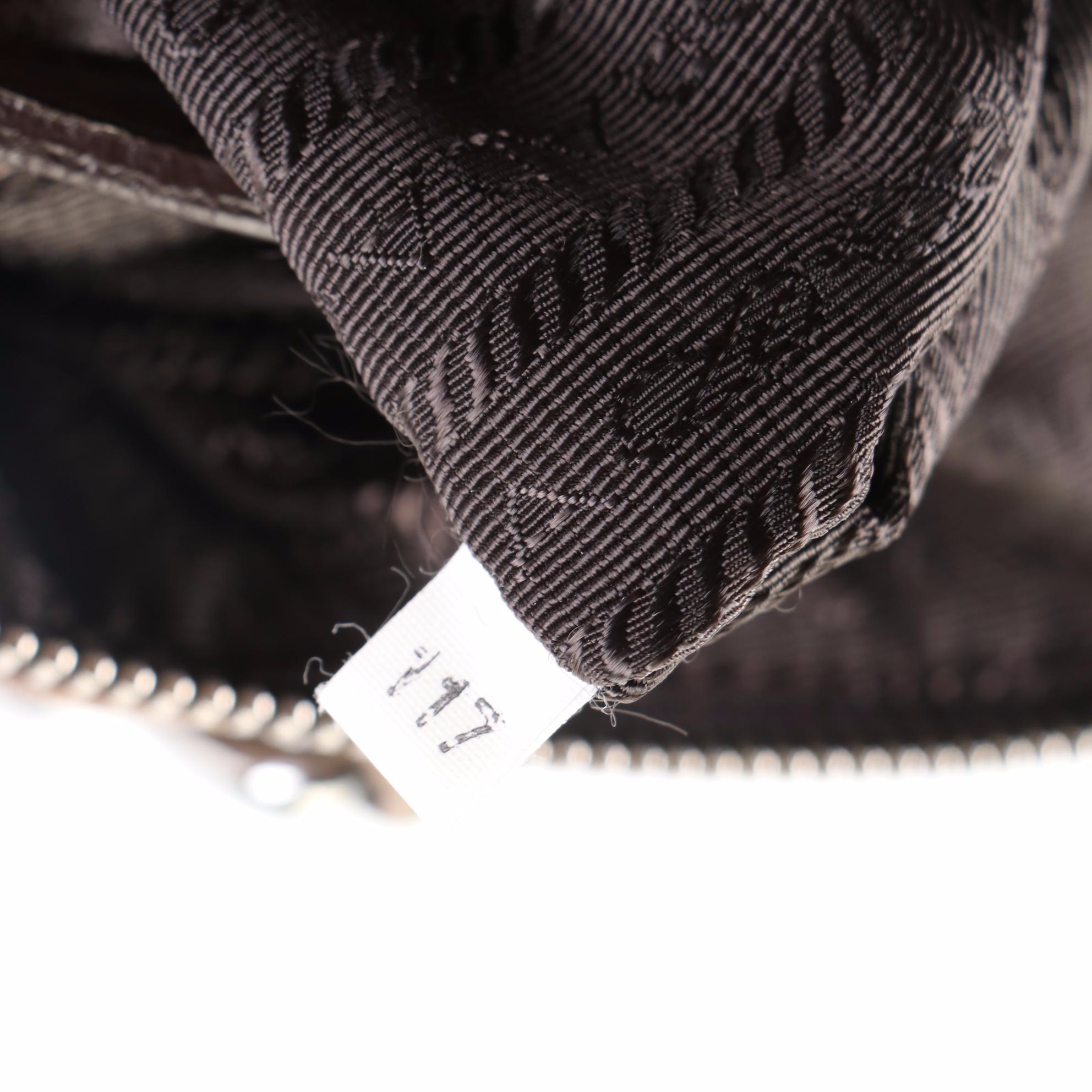 Prada Medium Zip Domed Tote Bag in Cervo Lux Deerskin Leather