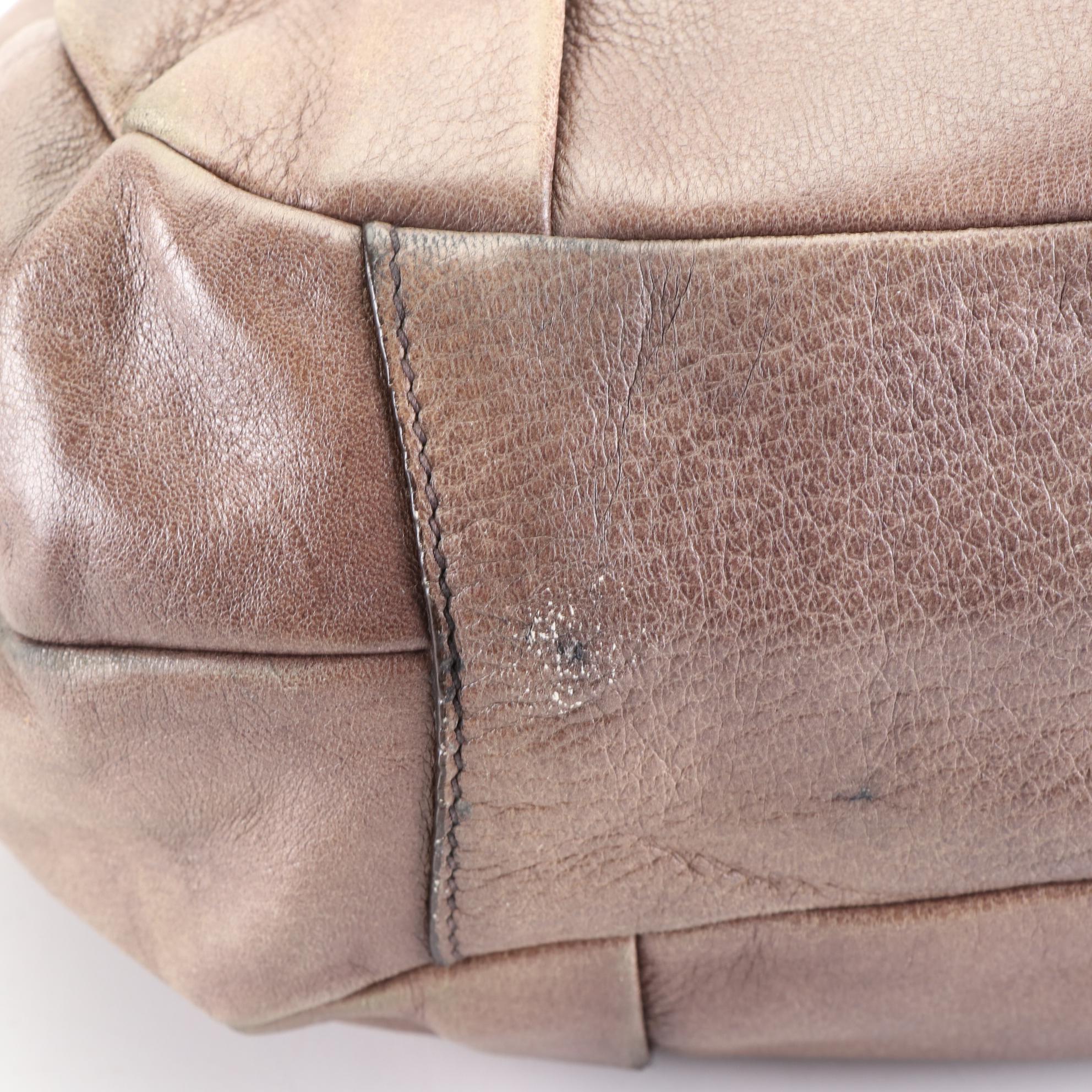 Prada Medium Zip Domed Tote Bag in Cervo Lux Deerskin Leather