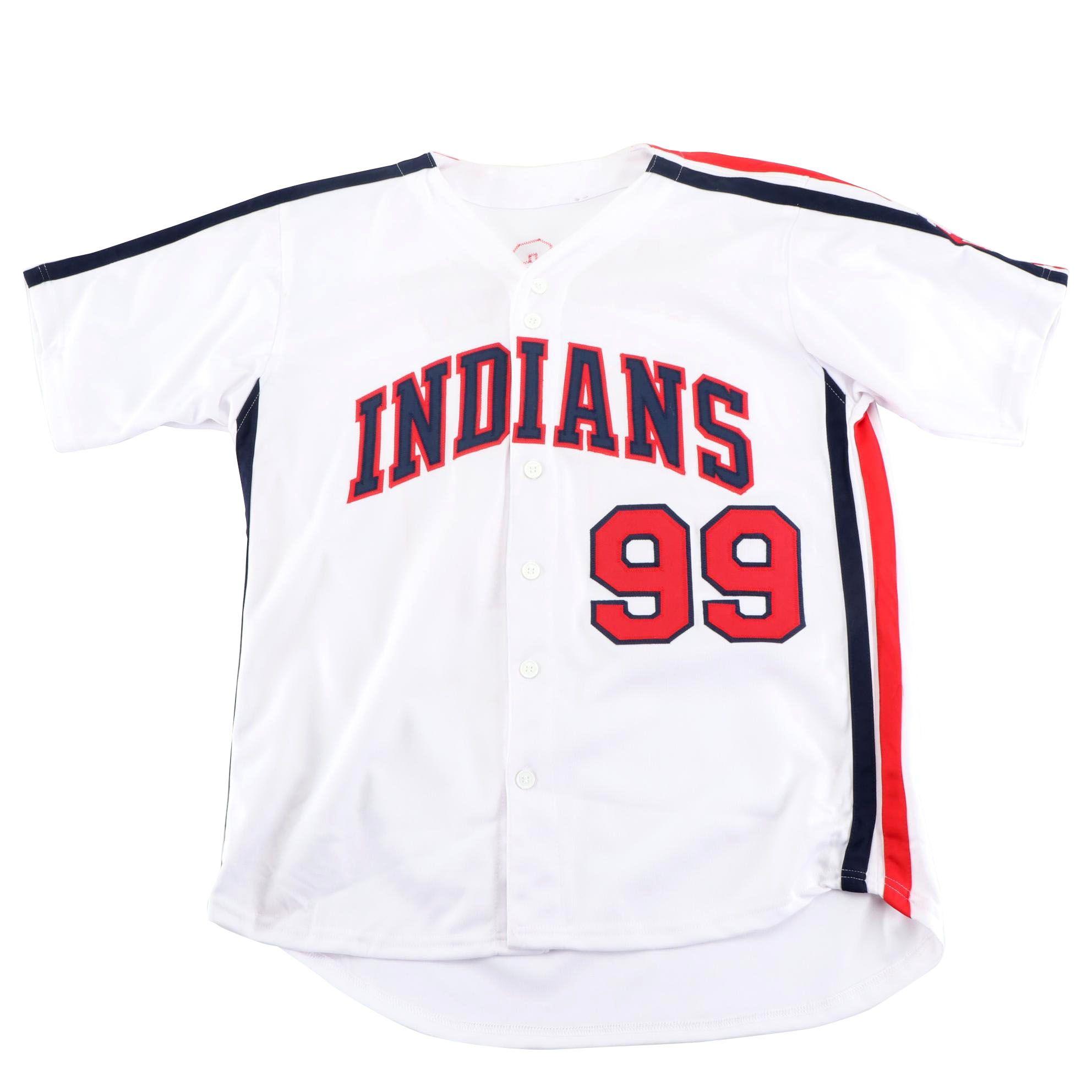 Charlie Sheen "Ricky Vaughn" Signed Cleveland Indians Baseball Jersey
