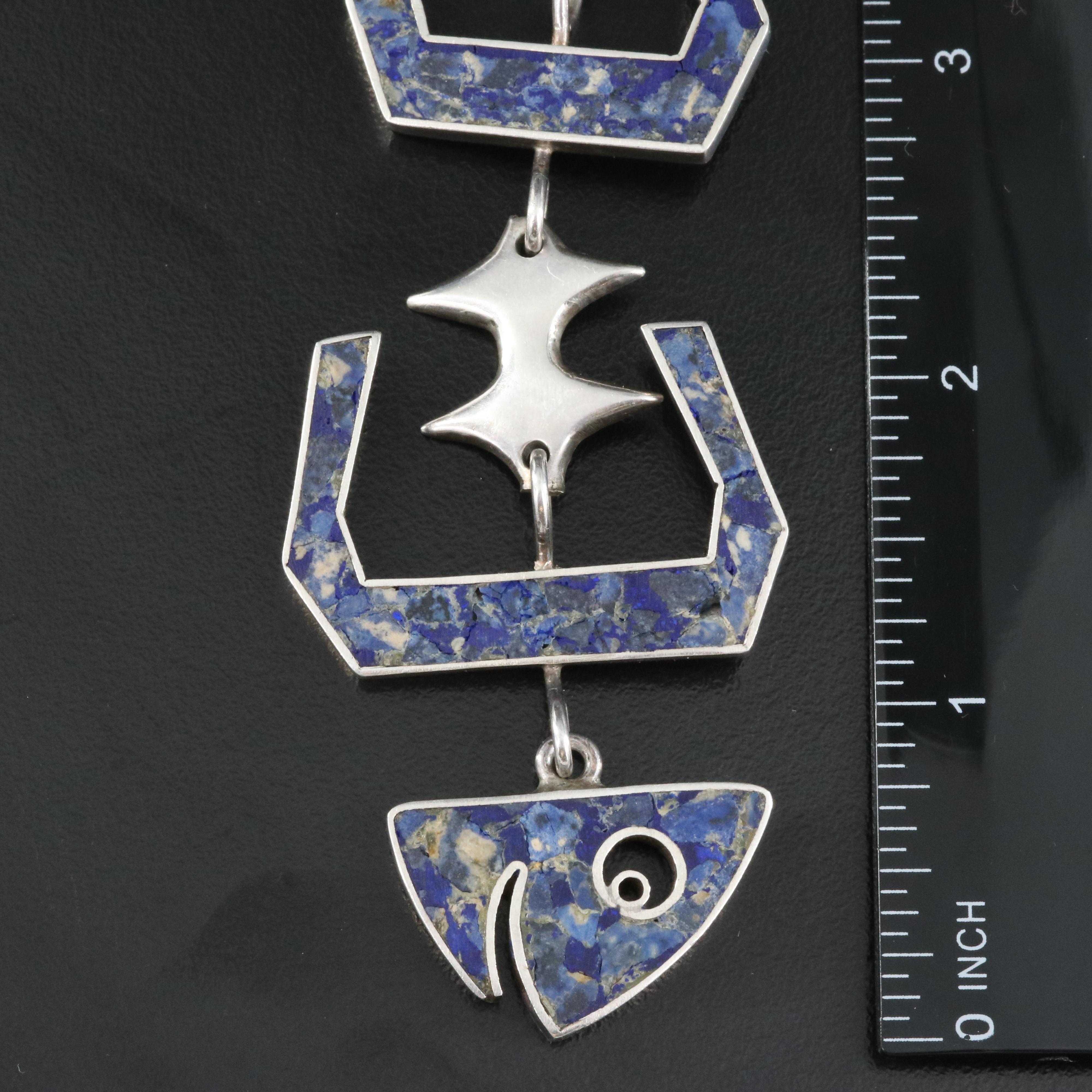 Mexican Sterling Fishbone Necklace Necklace with Sterling Curb Link Chain