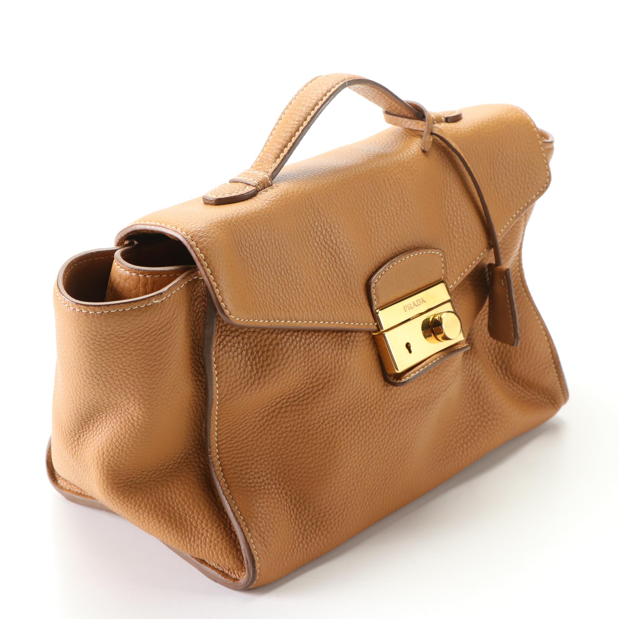 Prada Vitello Daino Leather Top Handle Bag