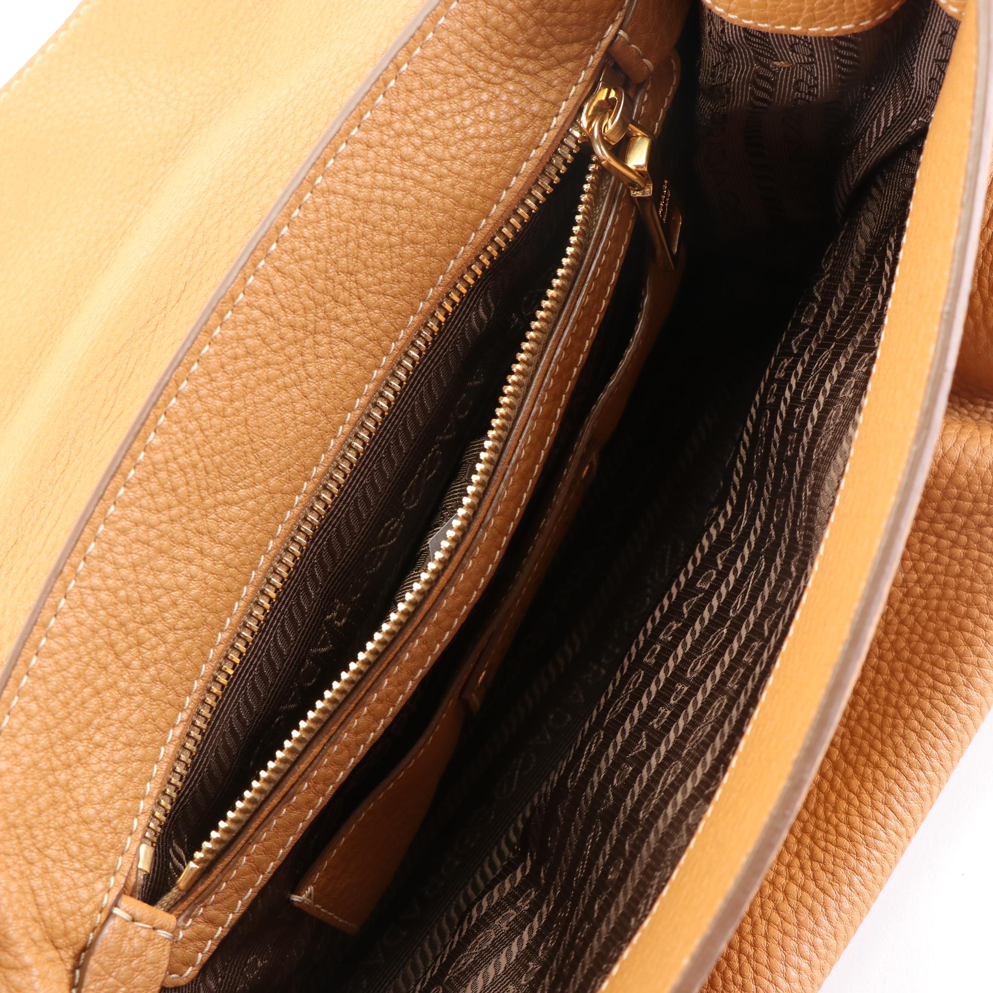 Prada Vitello Daino Leather Top Handle Bag