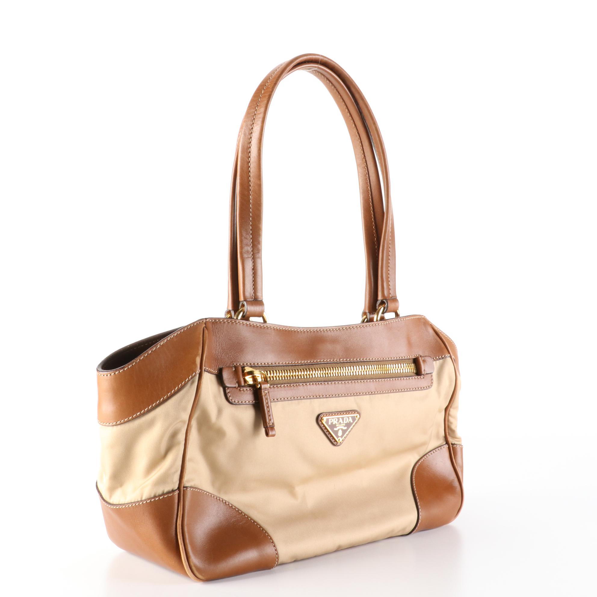 Prada Tessuto Nylon and Leather Shoulder Bag