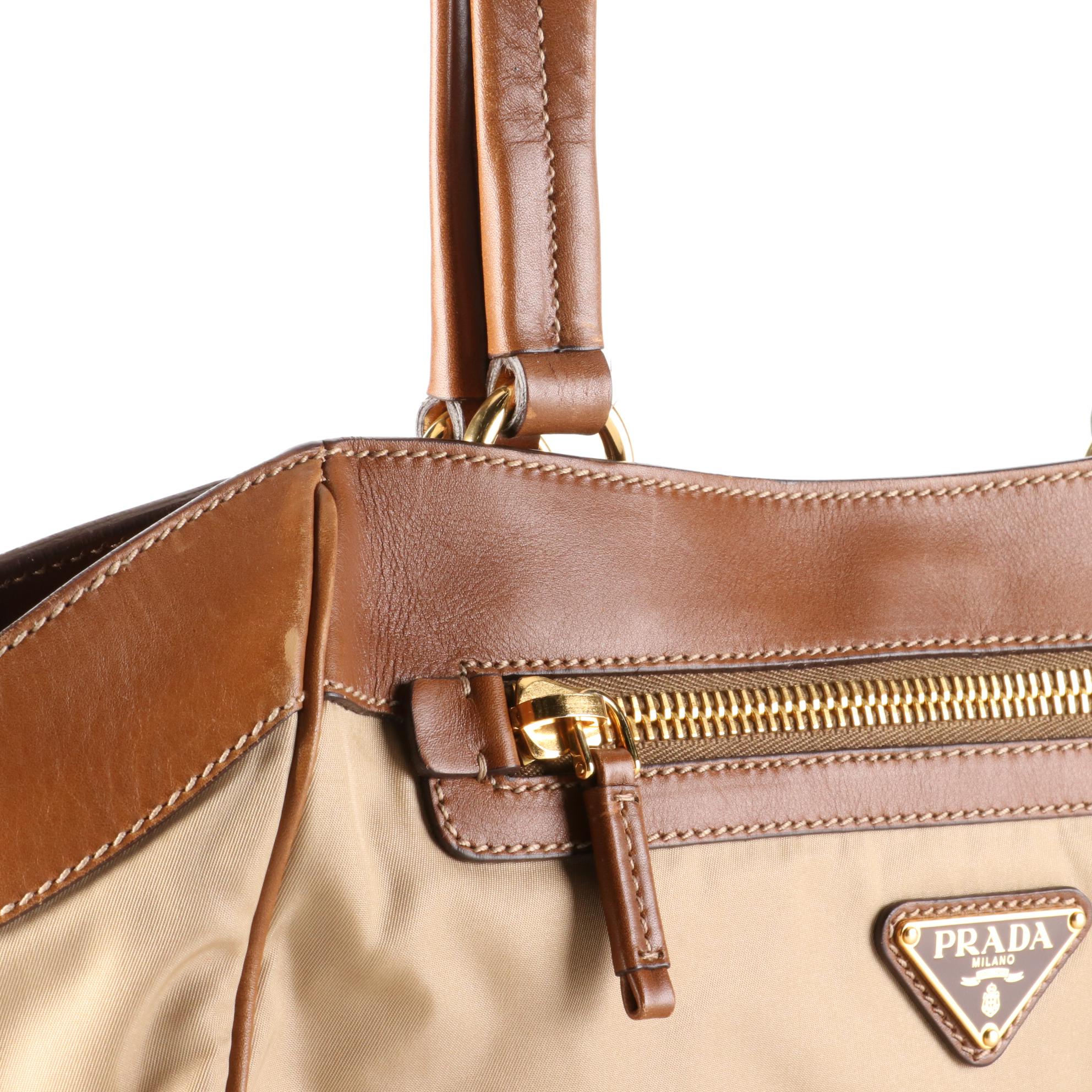 Prada Tessuto Nylon and Leather Shoulder Bag