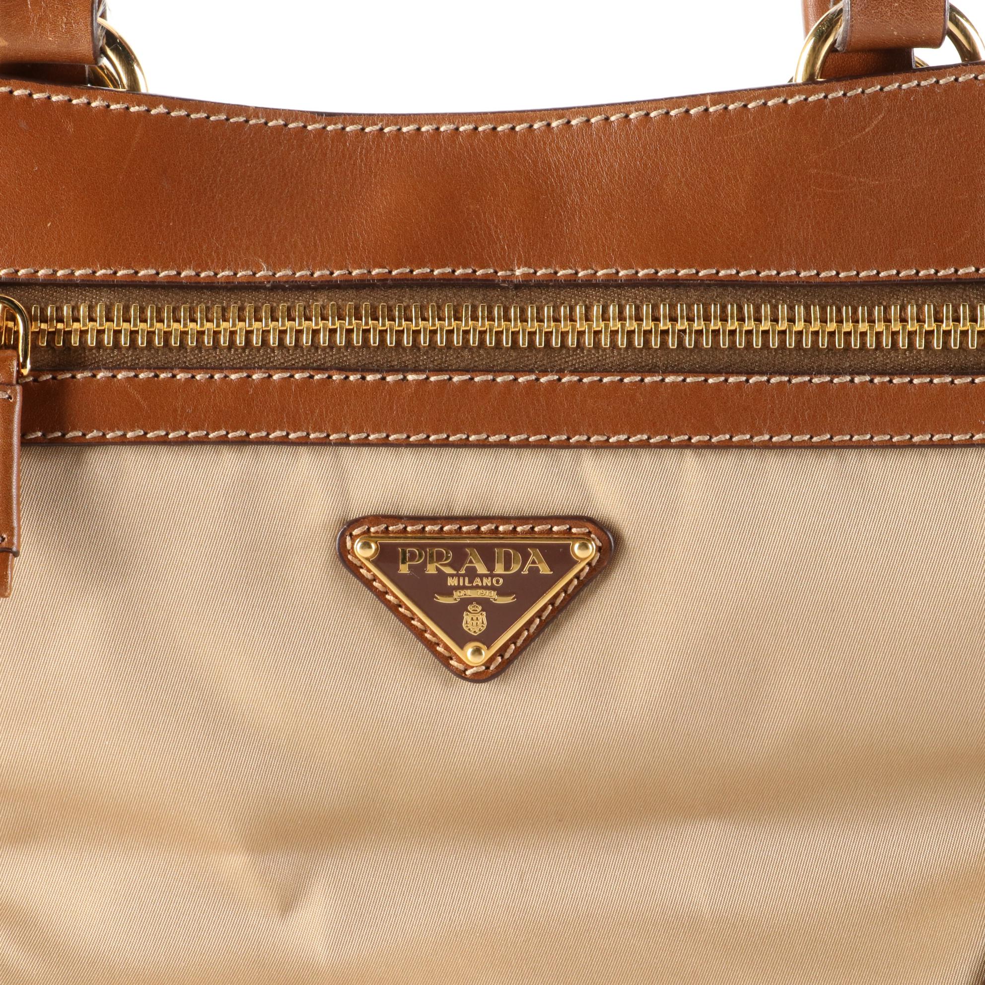 Prada Tessuto Nylon and Leather Shoulder Bag