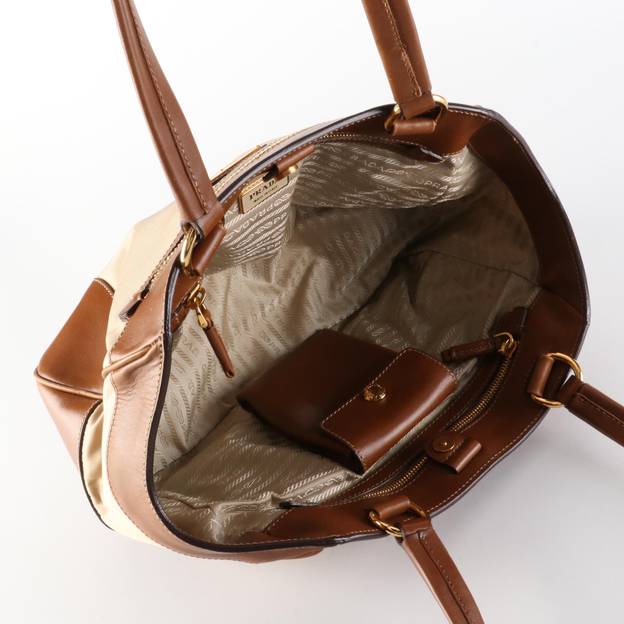 Prada Tessuto Nylon and Leather Shoulder Bag