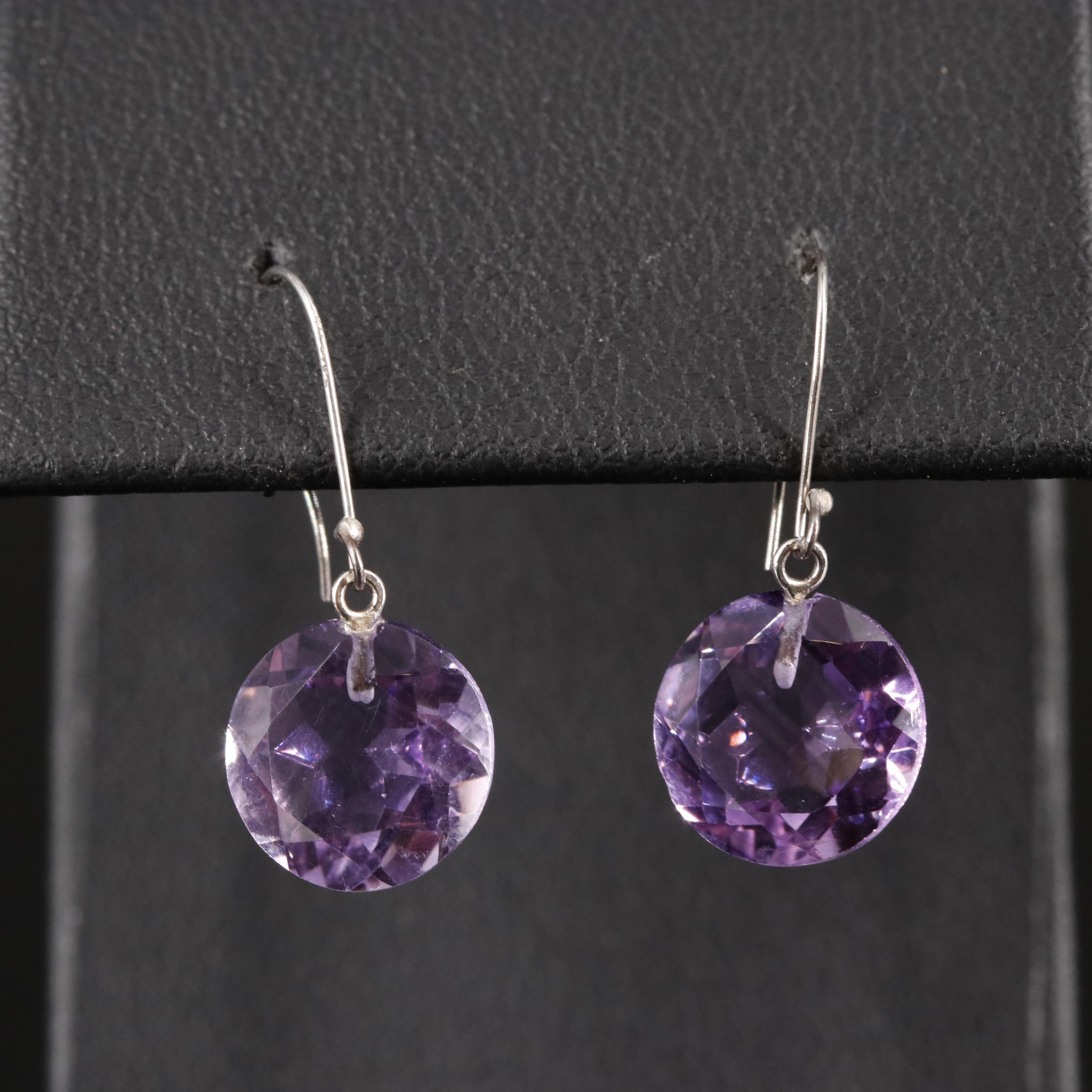 14K Amethyst Drop Earrings