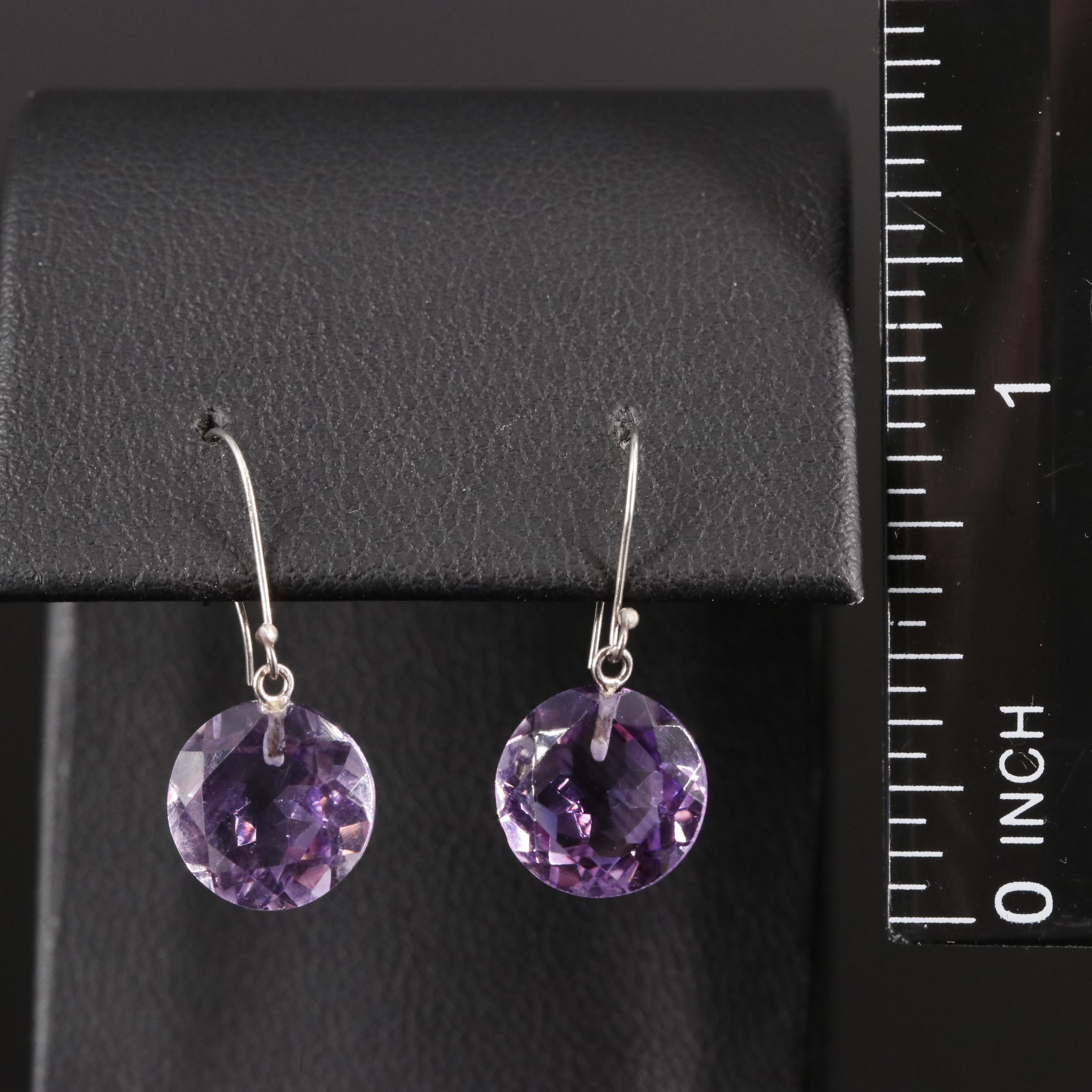 14K Amethyst Drop Earrings