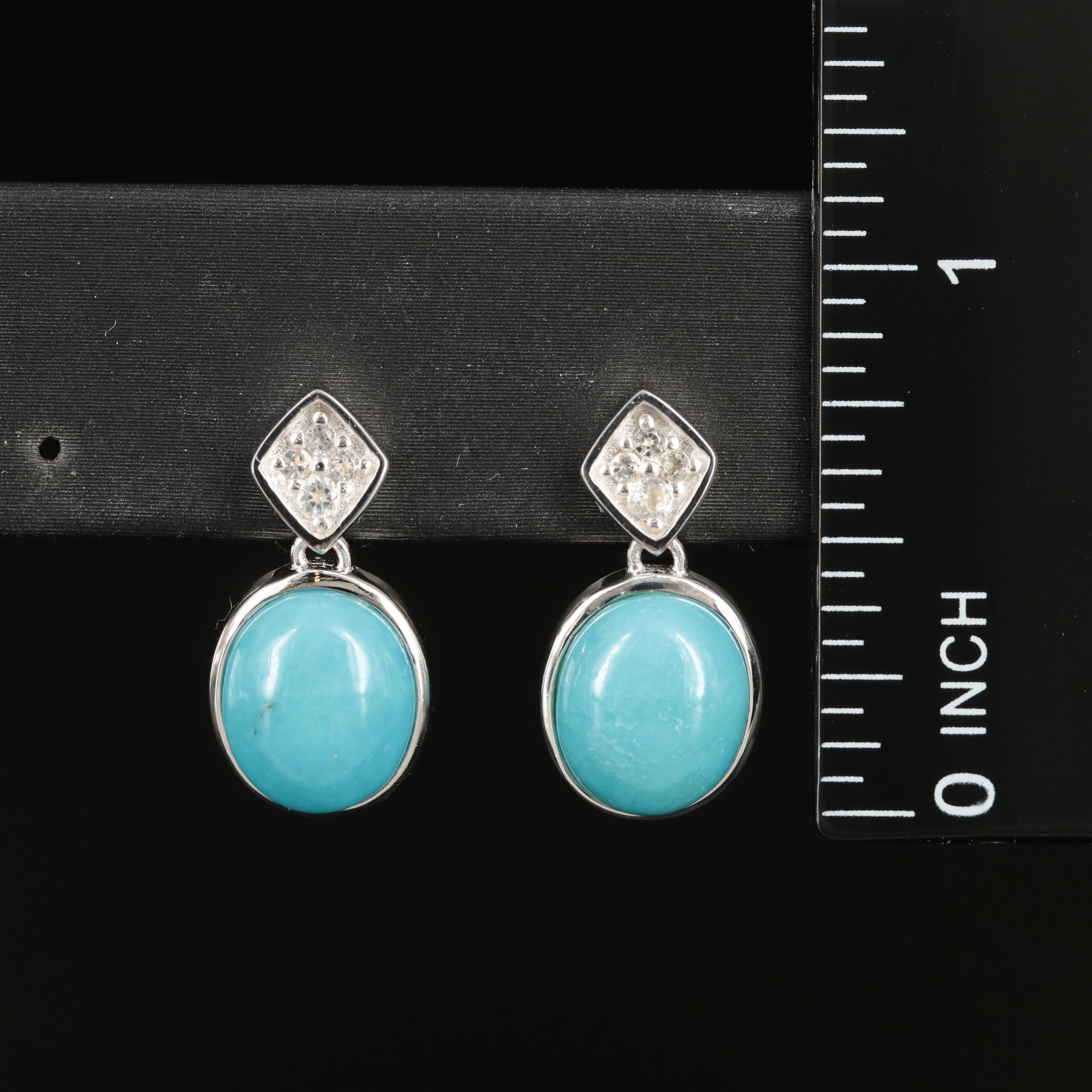 Sterling Turquoise and Topaz Earrings