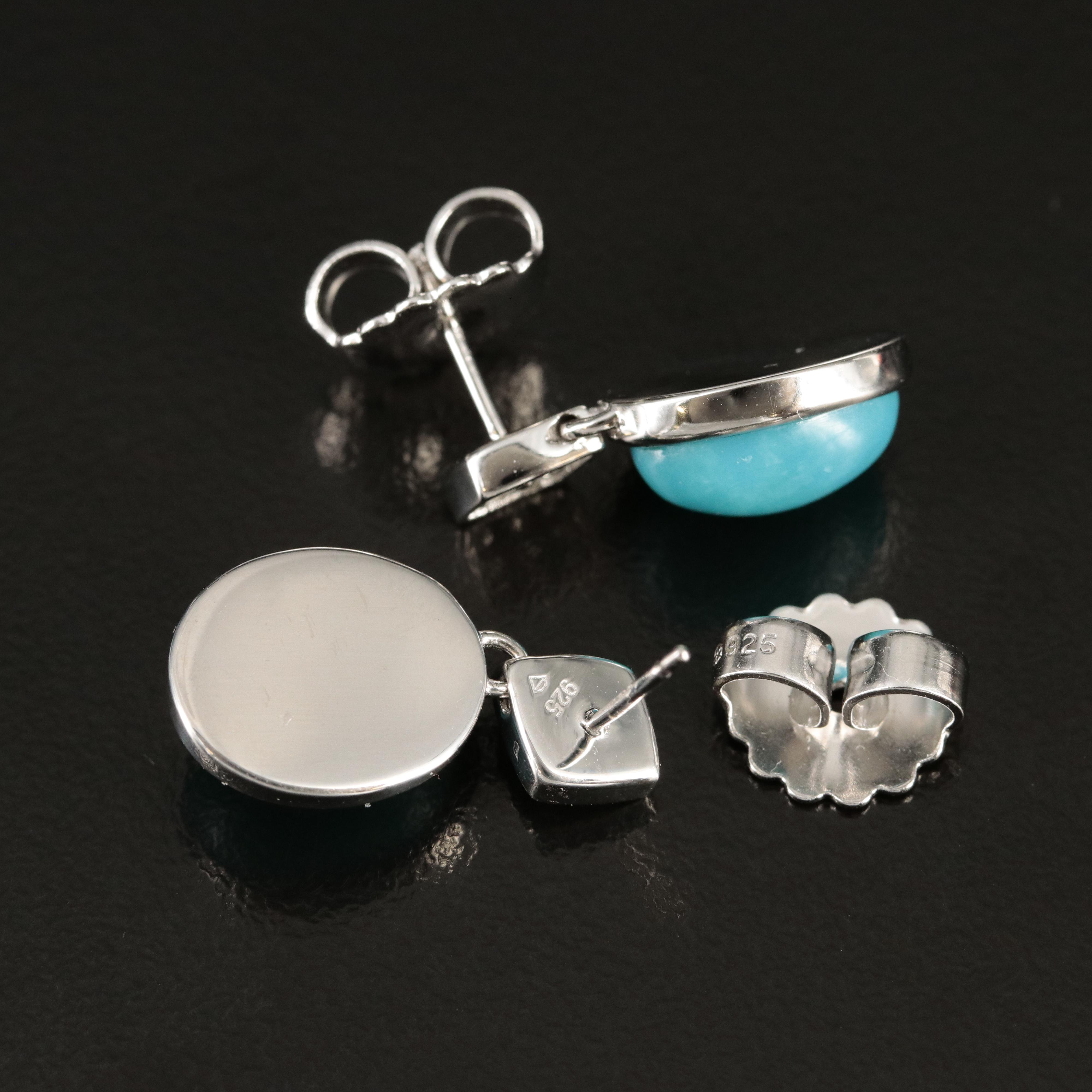 Sterling Turquoise and Topaz Earrings