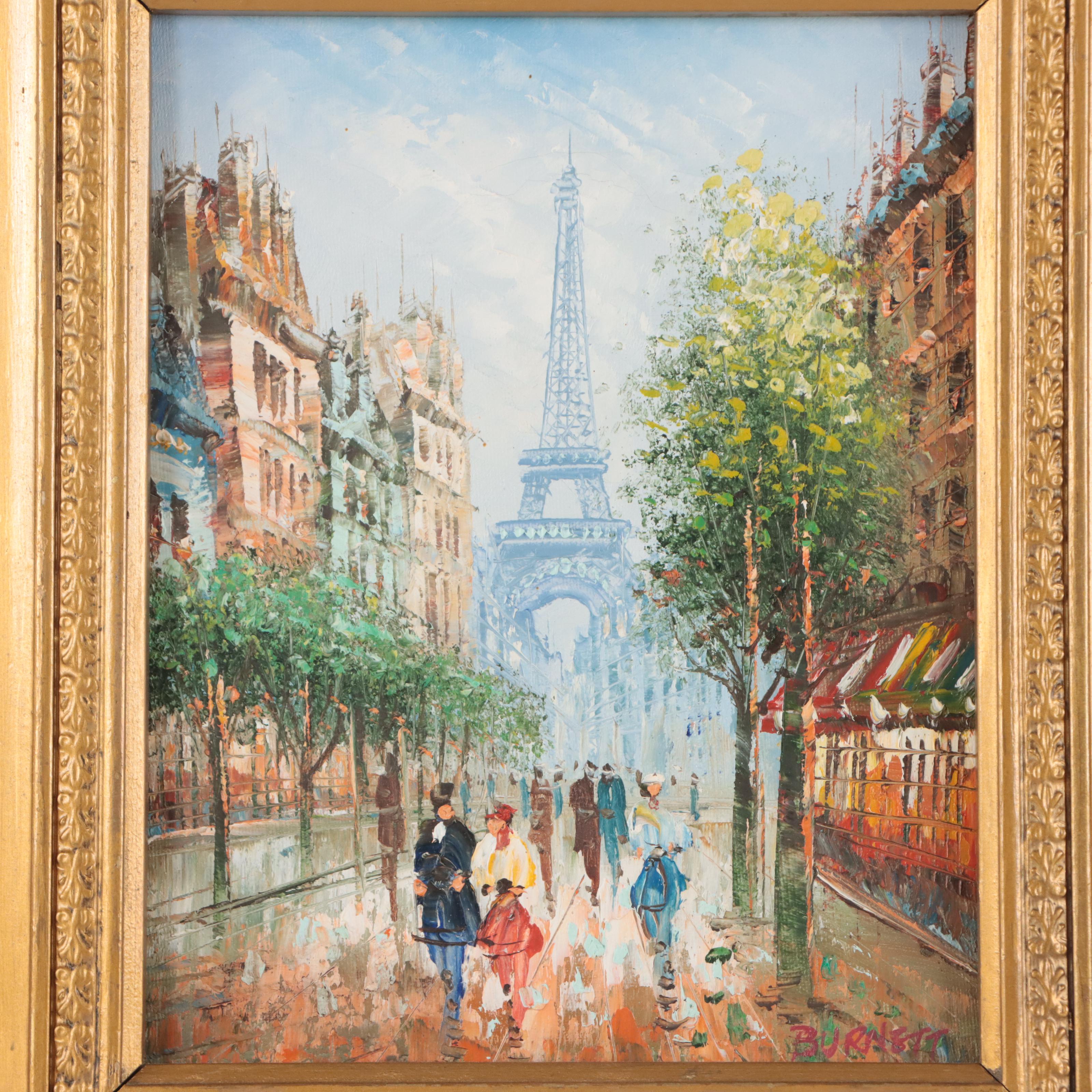 Impressionist Style Oil Paintings of Parisian Street Scenes