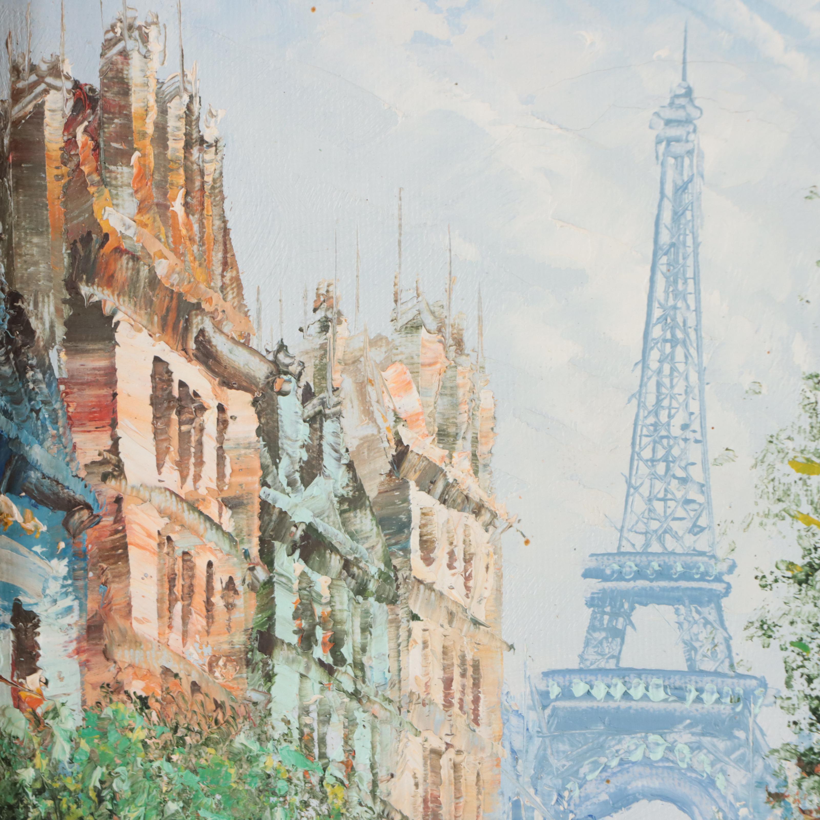 Impressionist Style Oil Paintings of Parisian Street Scenes