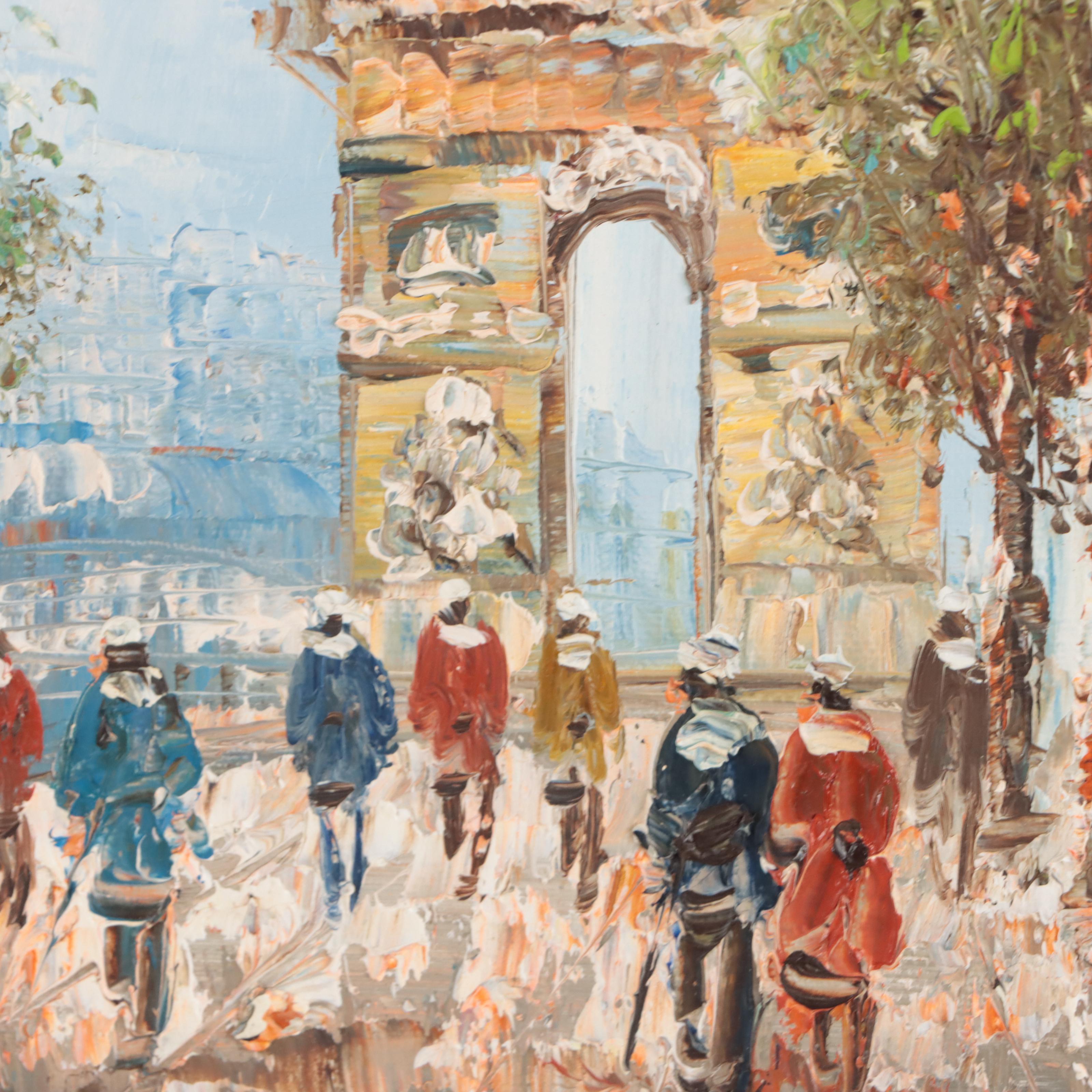 Impressionist Style Oil Paintings of Parisian Street Scenes