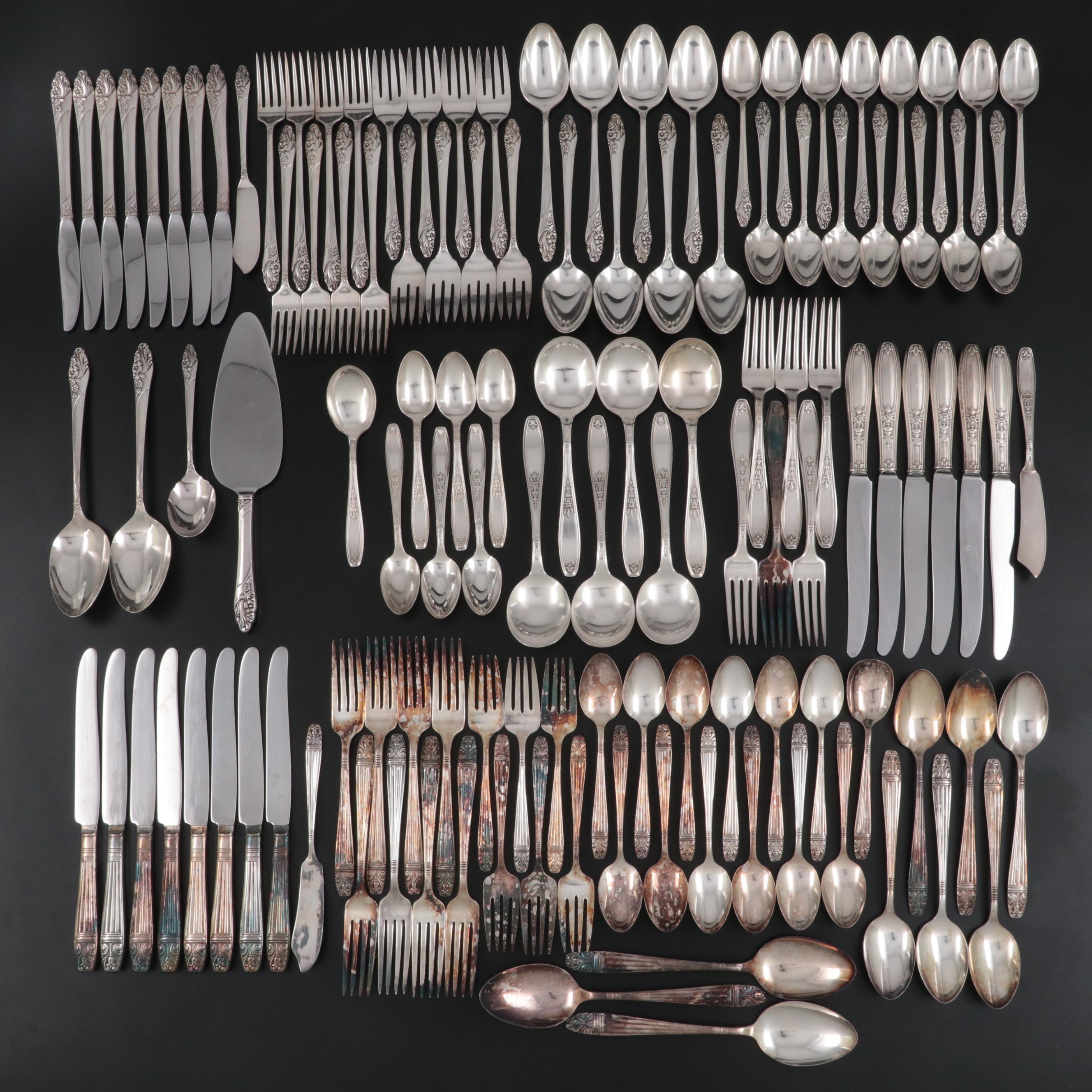 Oneida Community Plate "Evening Star" and Other Silver Plate Flatware