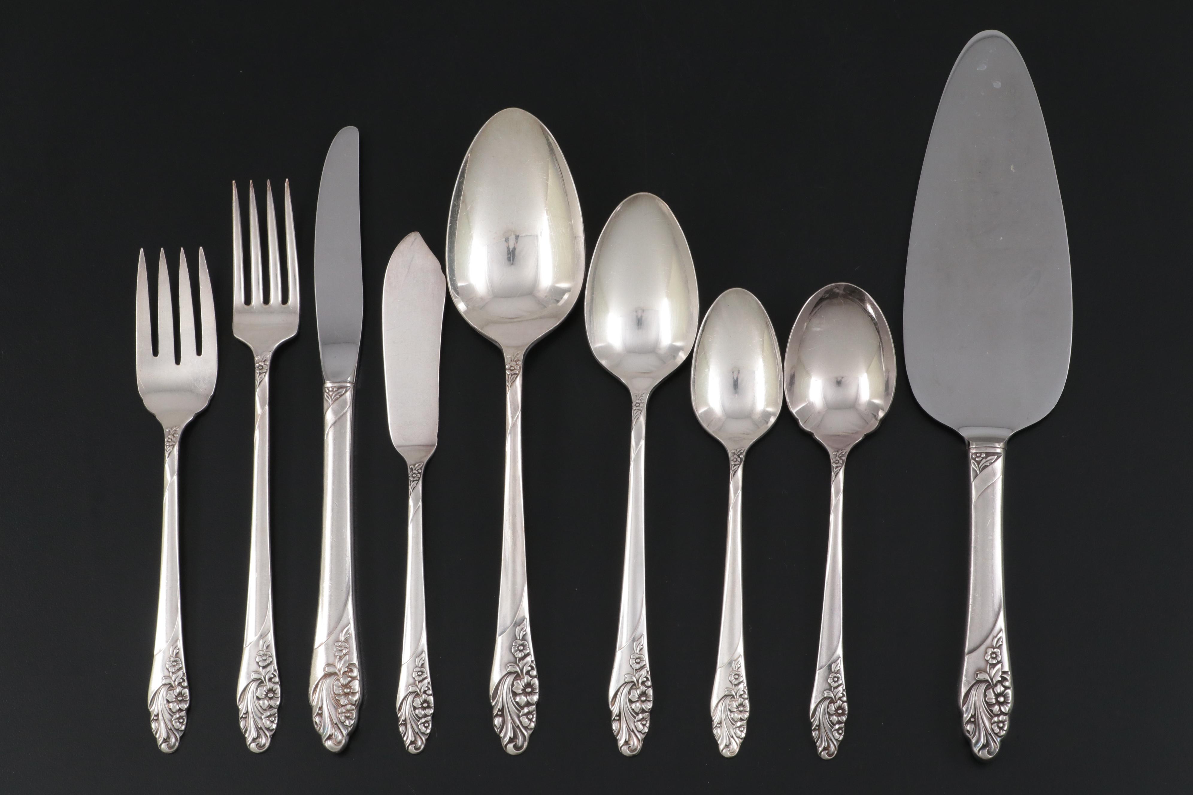 Oneida Community Plate "Evening Star" and Other Silver Plate Flatware