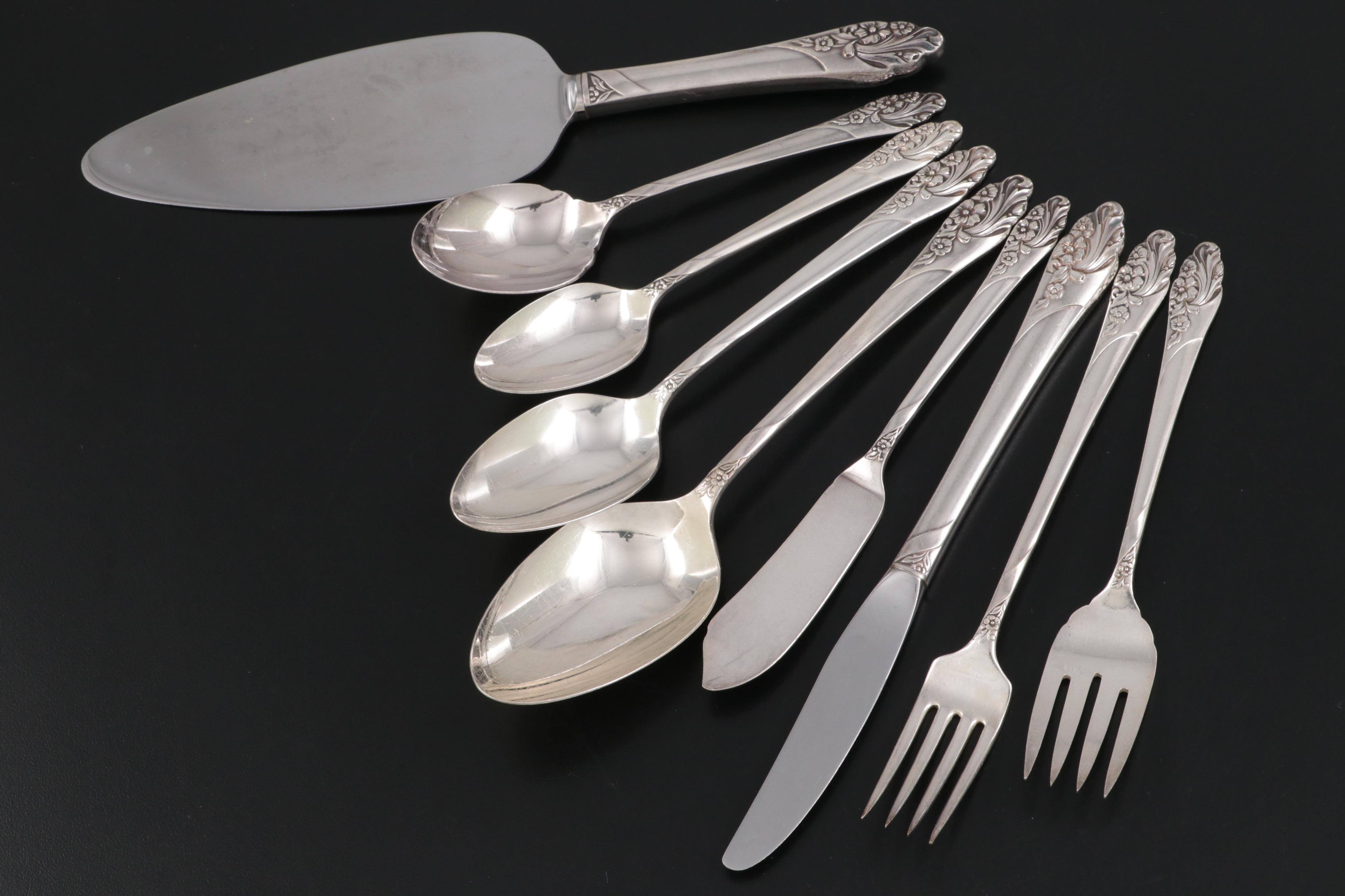 Oneida Community Plate "Evening Star" and Other Silver Plate Flatware