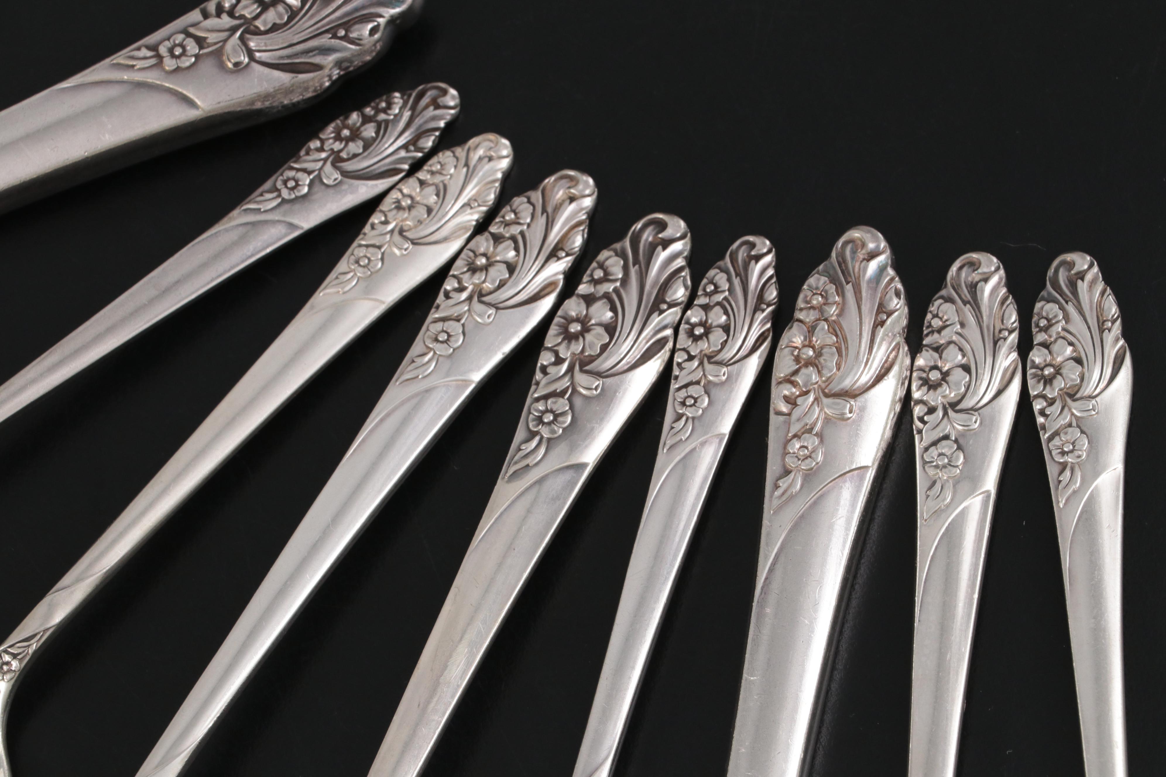 Oneida Community Plate "Evening Star" and Other Silver Plate Flatware