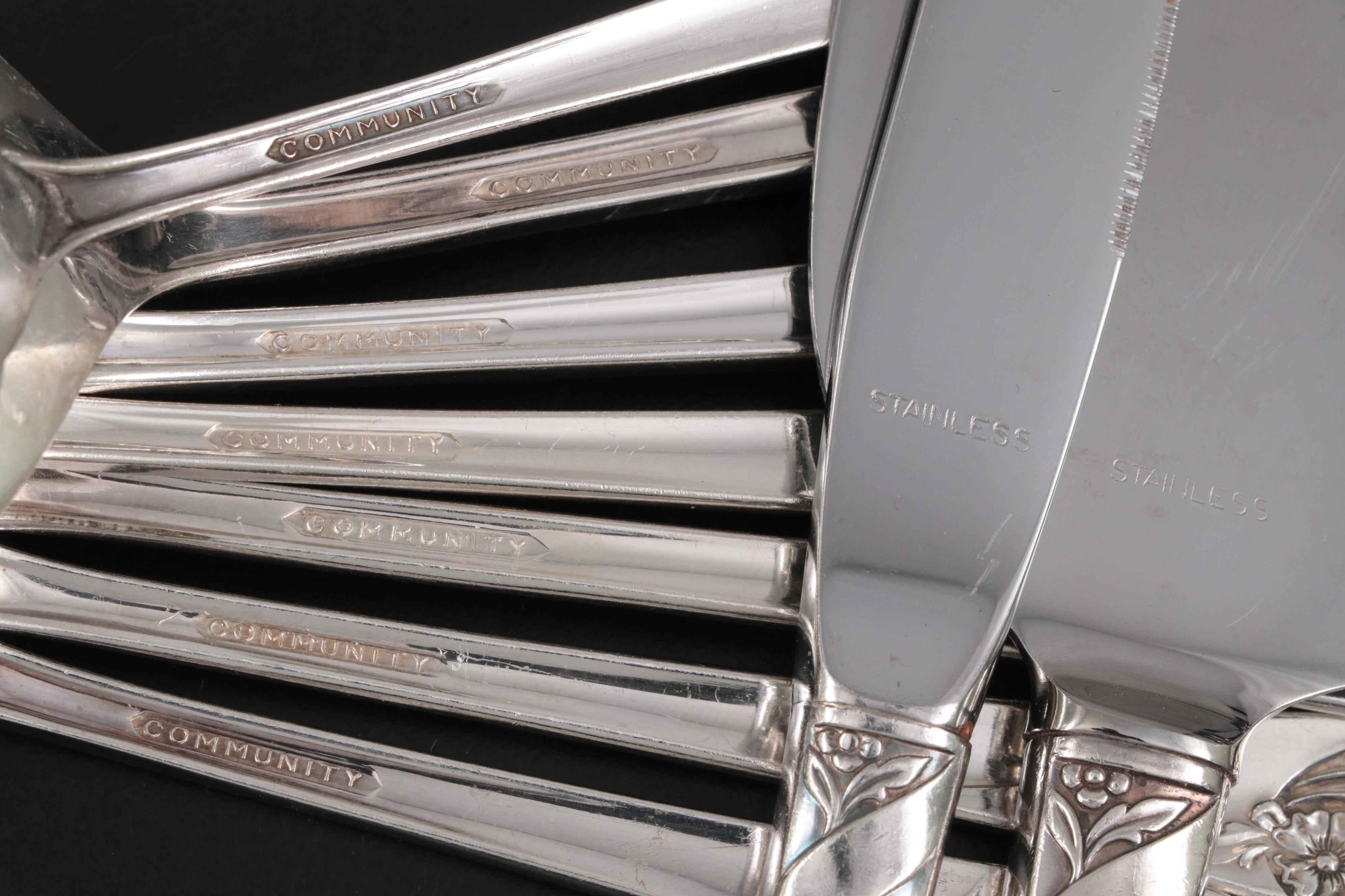 Oneida Community Plate "Evening Star" and Other Silver Plate Flatware