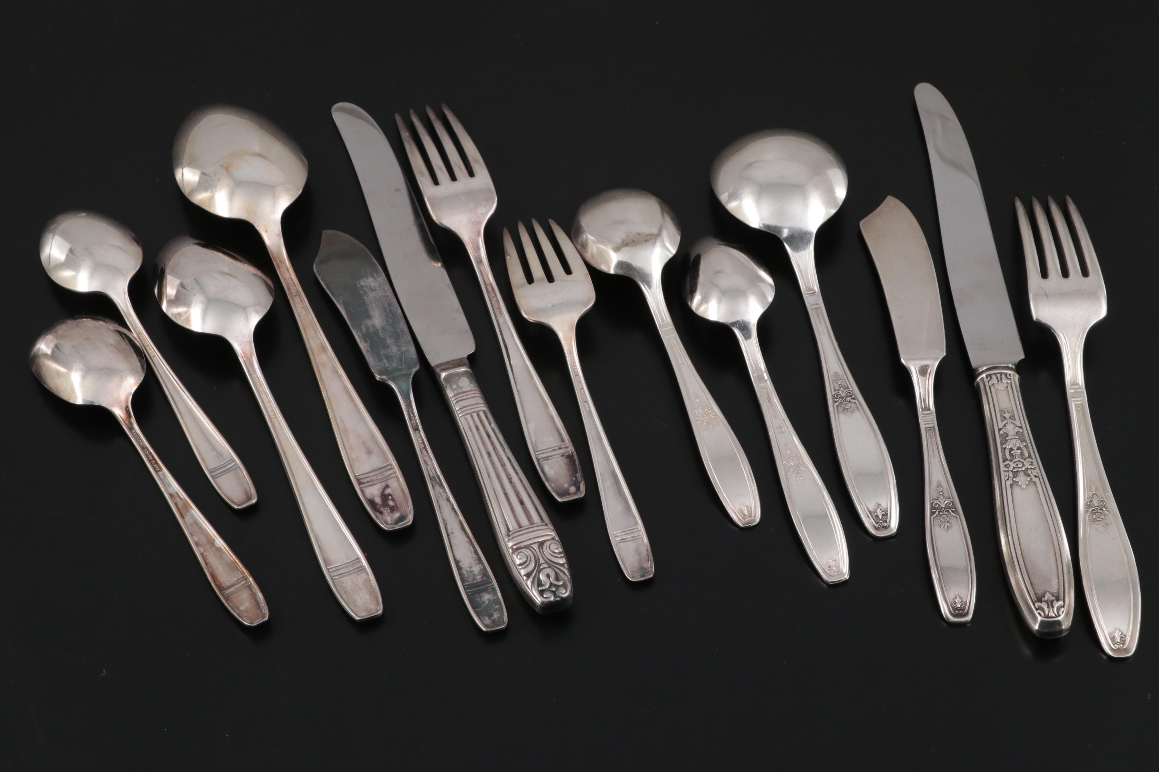 Oneida Community Plate "Evening Star" and Other Silver Plate Flatware
