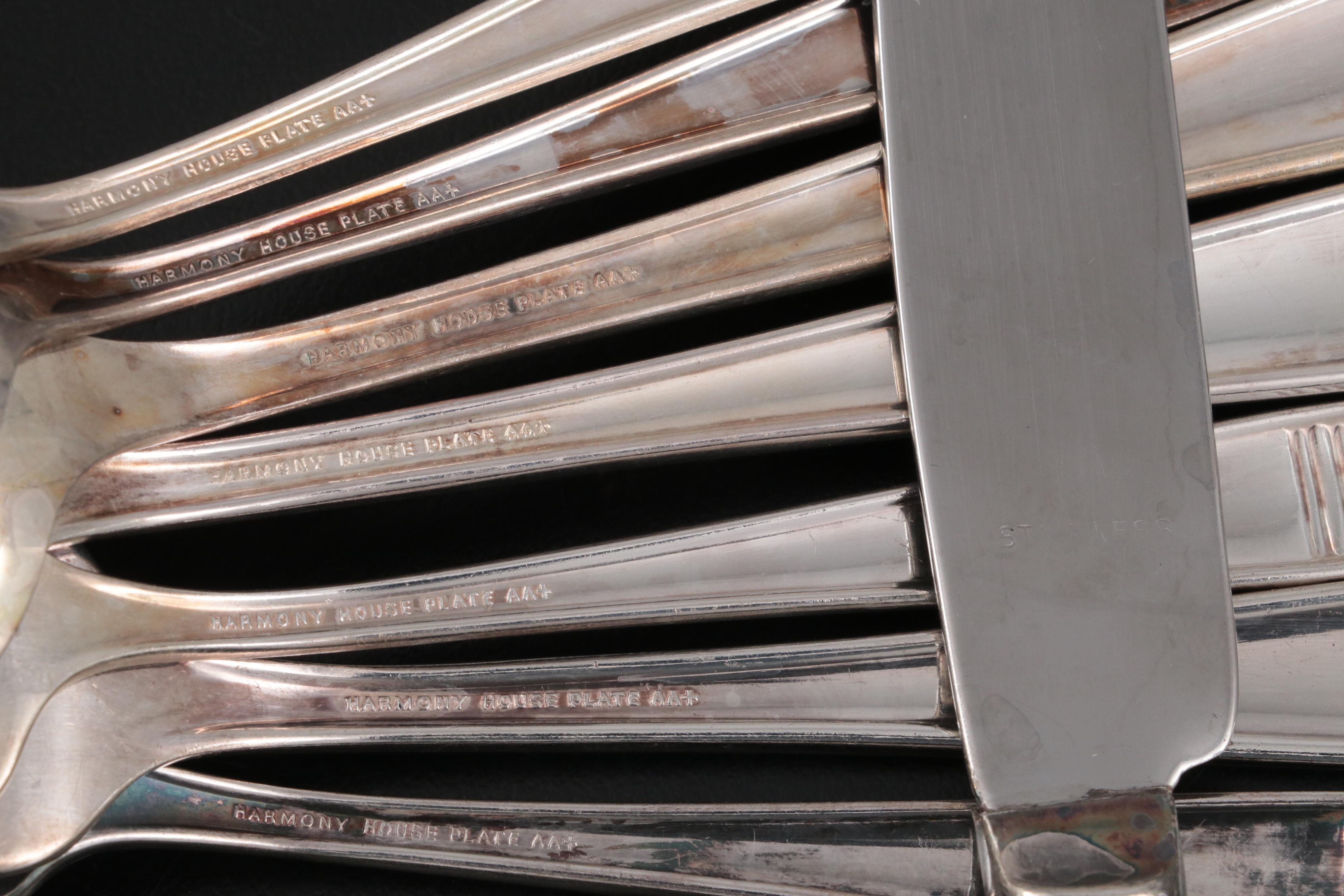 Oneida Community Plate "Evening Star" and Other Silver Plate Flatware