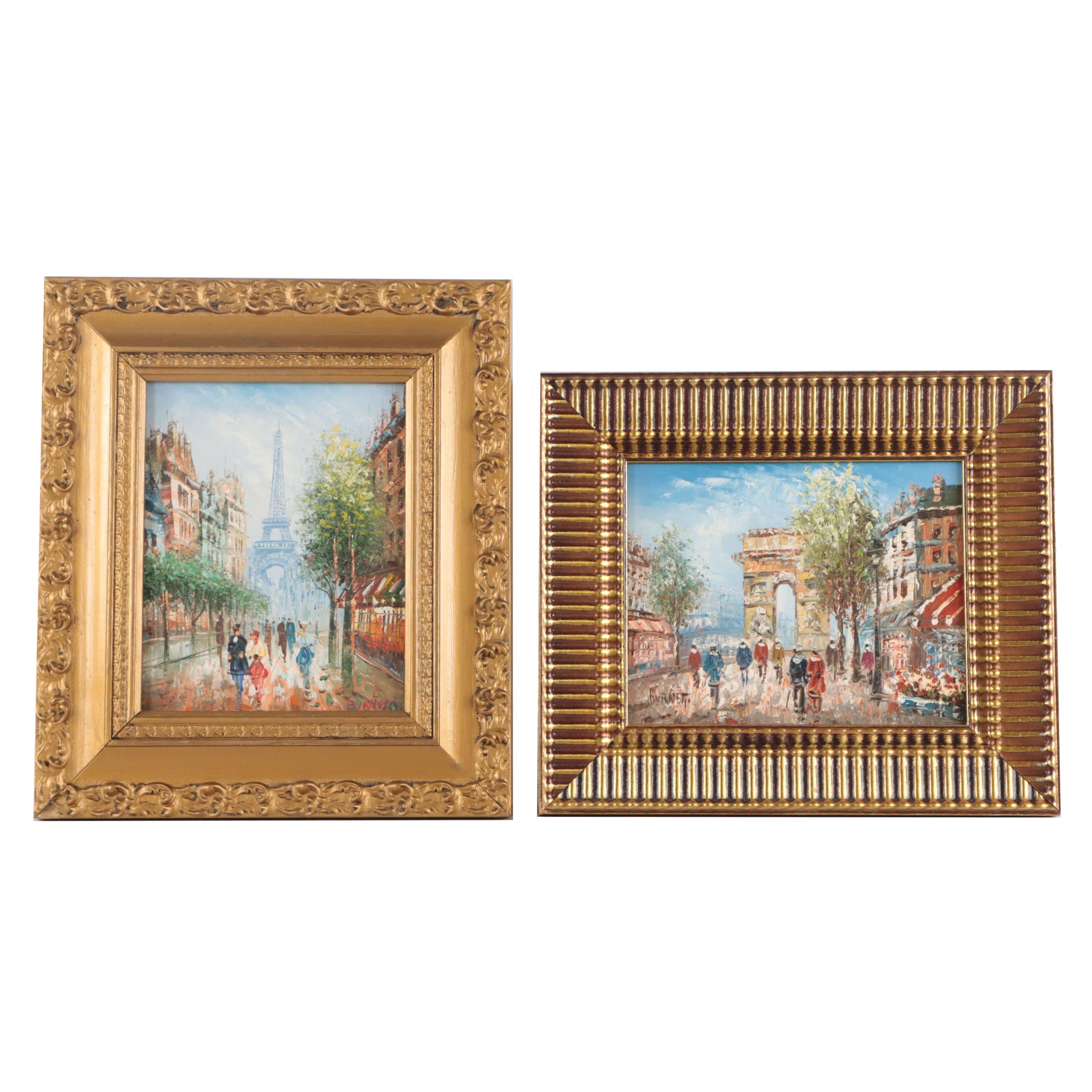 Impressionist Style Oil Paintings of Parisian Street Scenes