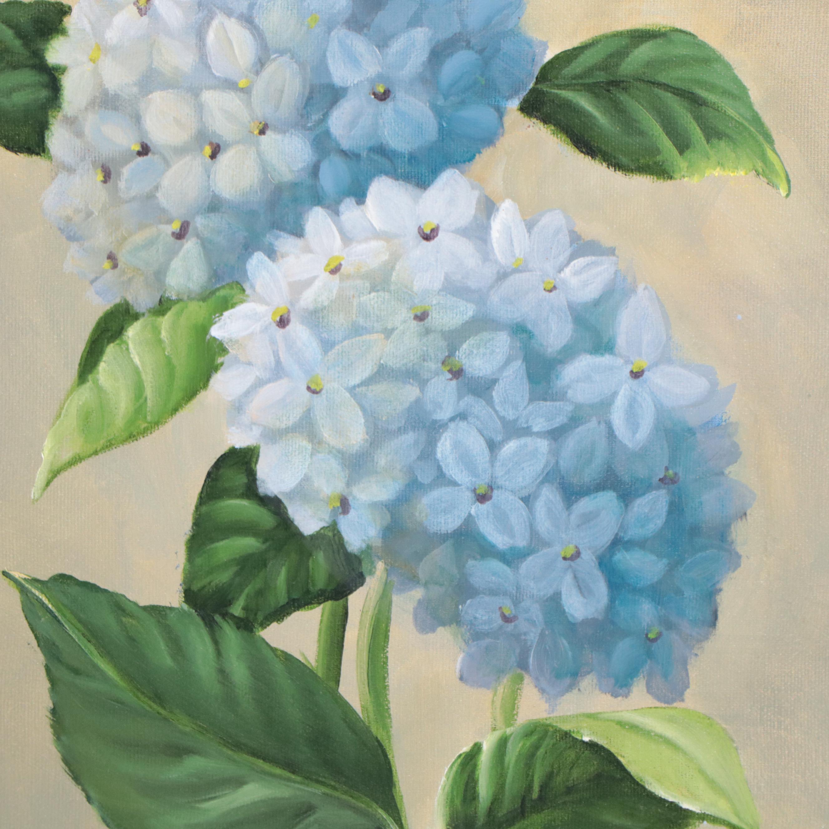 Audrey Mayfield Oil Painting of Hydrangeas, Late 20th Century