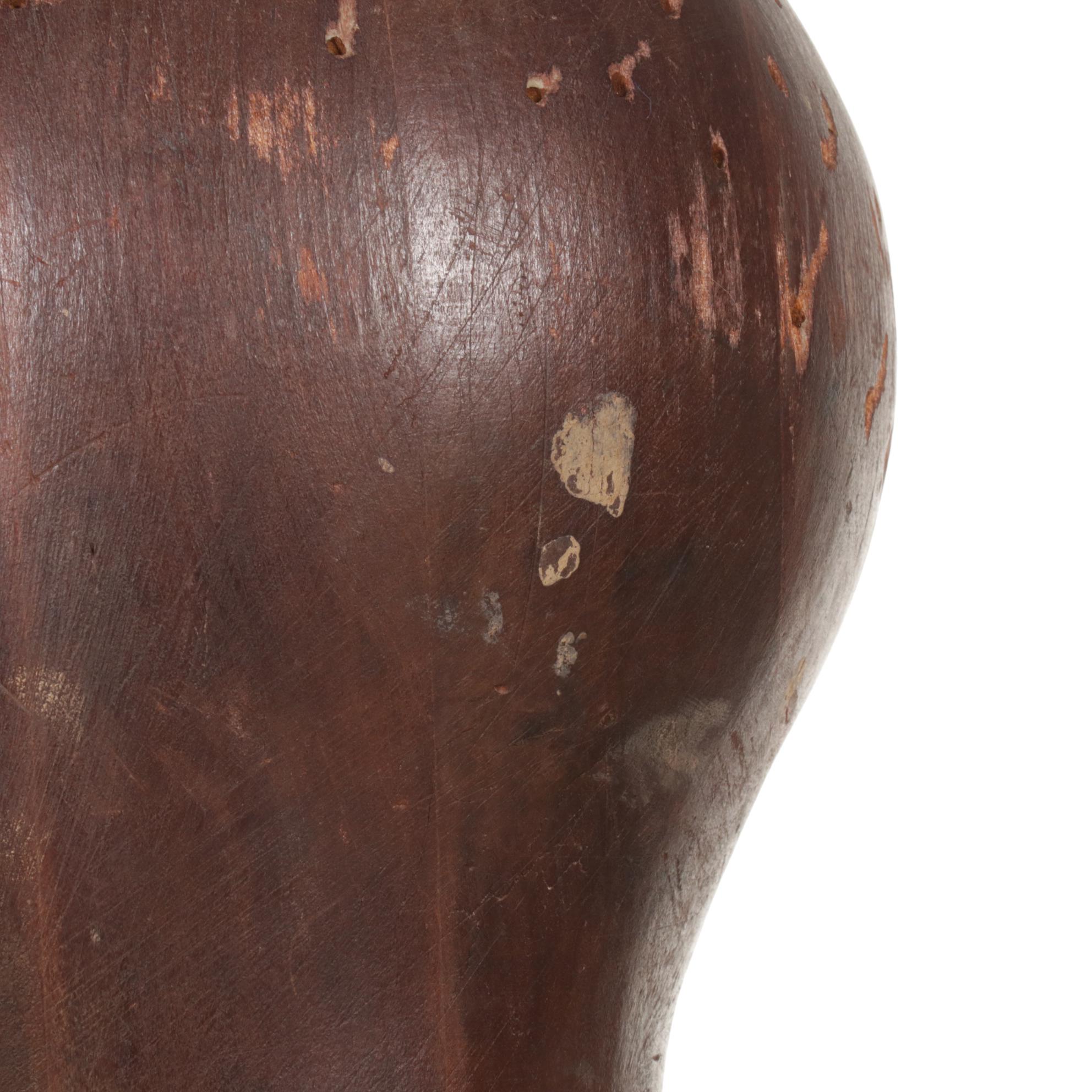 Iron Pedestal Stand with Metal and Wood Mannequin Head