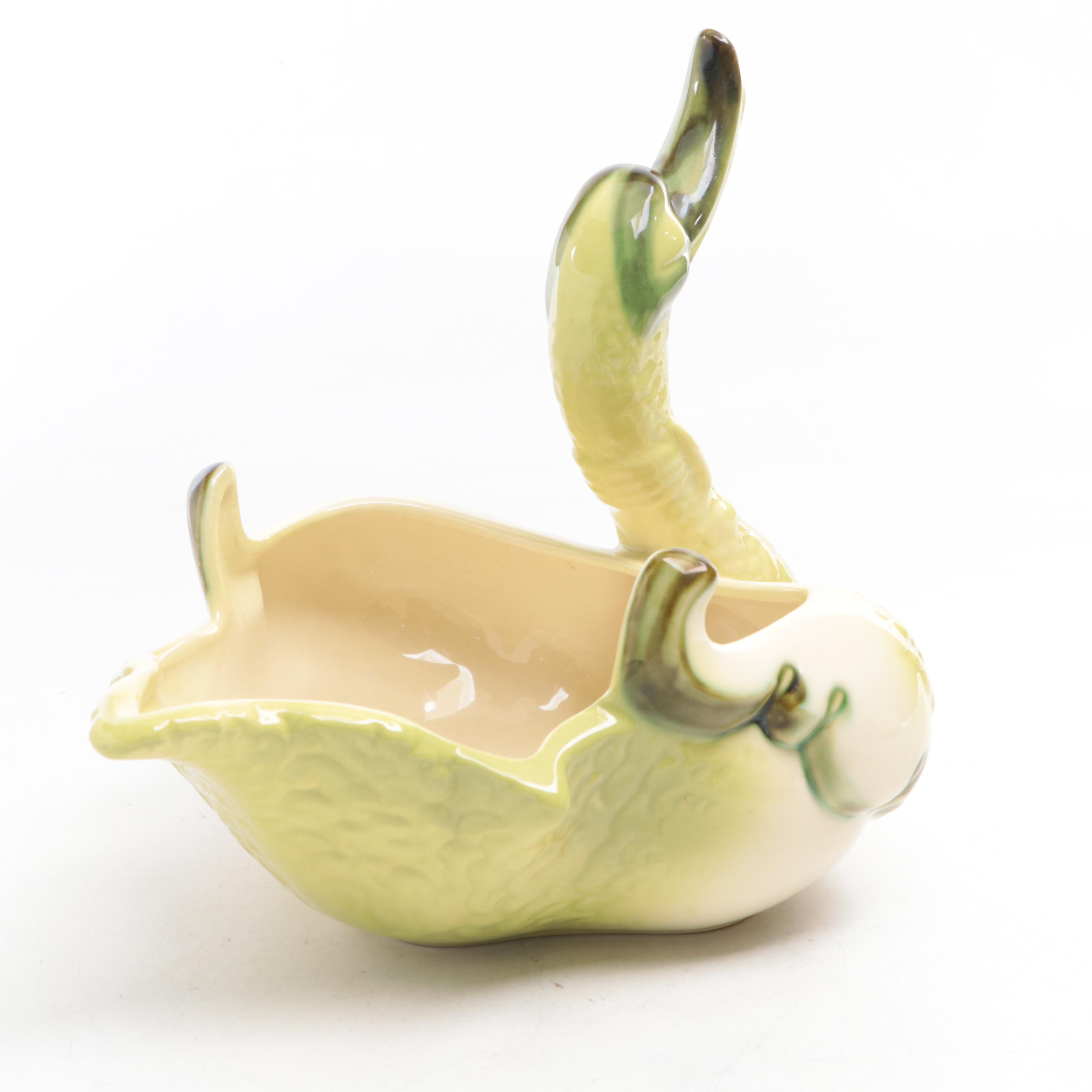 Hull Pottery Swan Planter with Hall Pitcher and Elephant Planter Vases
