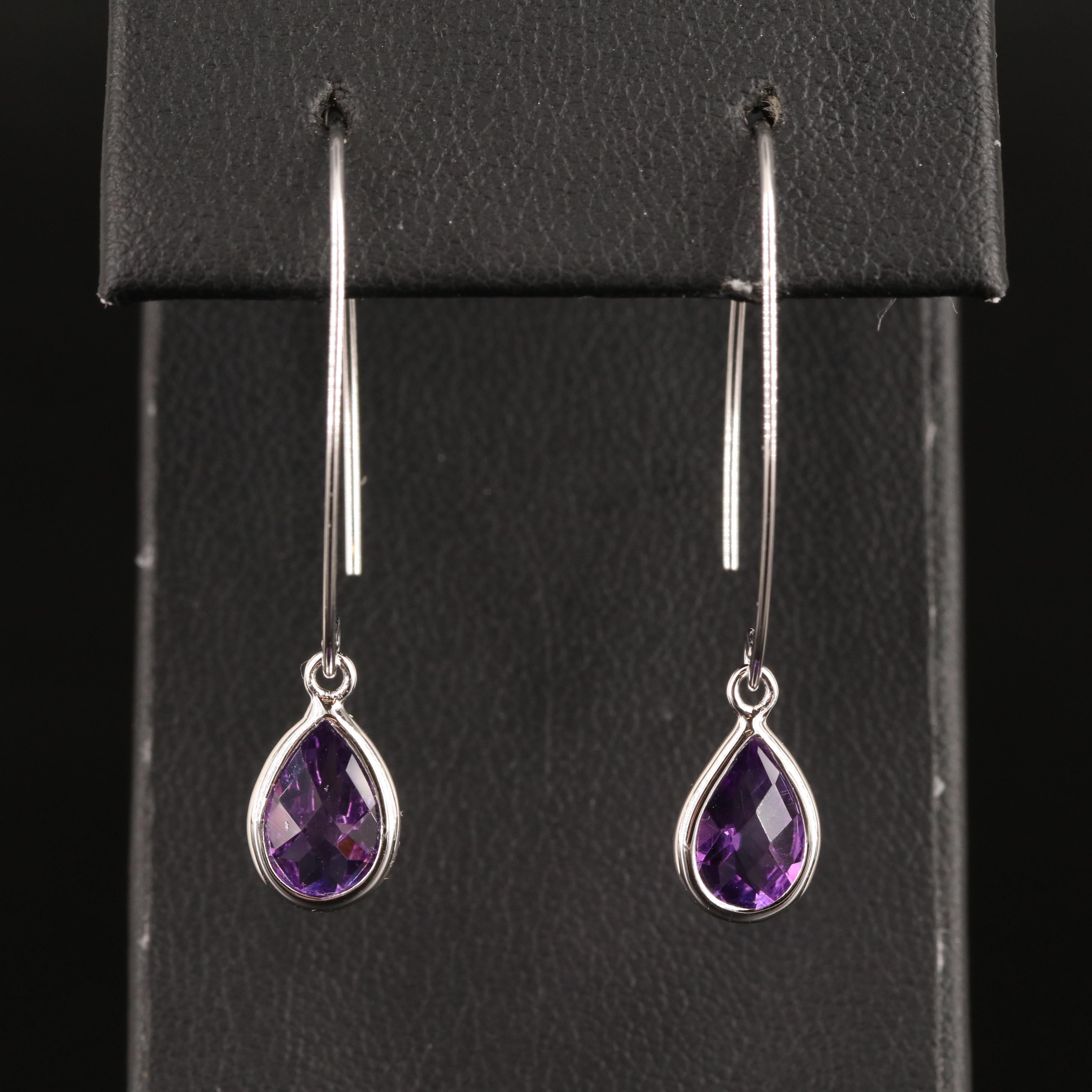 Sterling Amethyst Threader Earrings