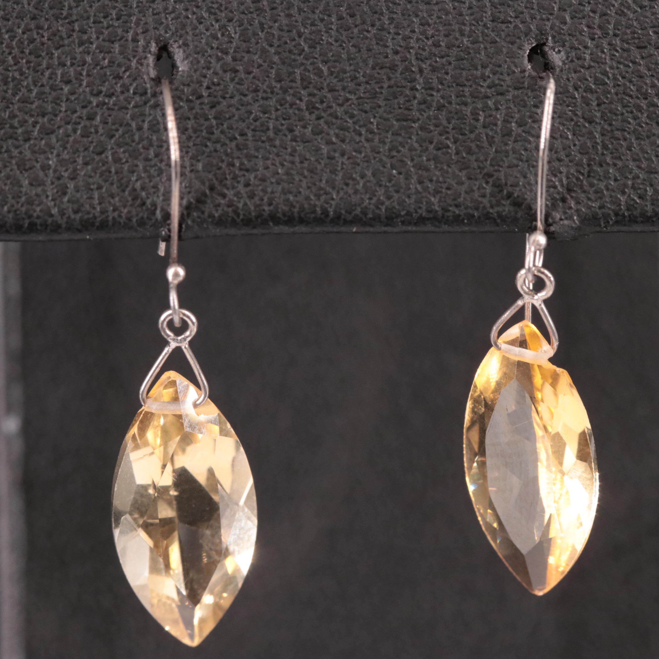 14K Citrine Drop Earrings