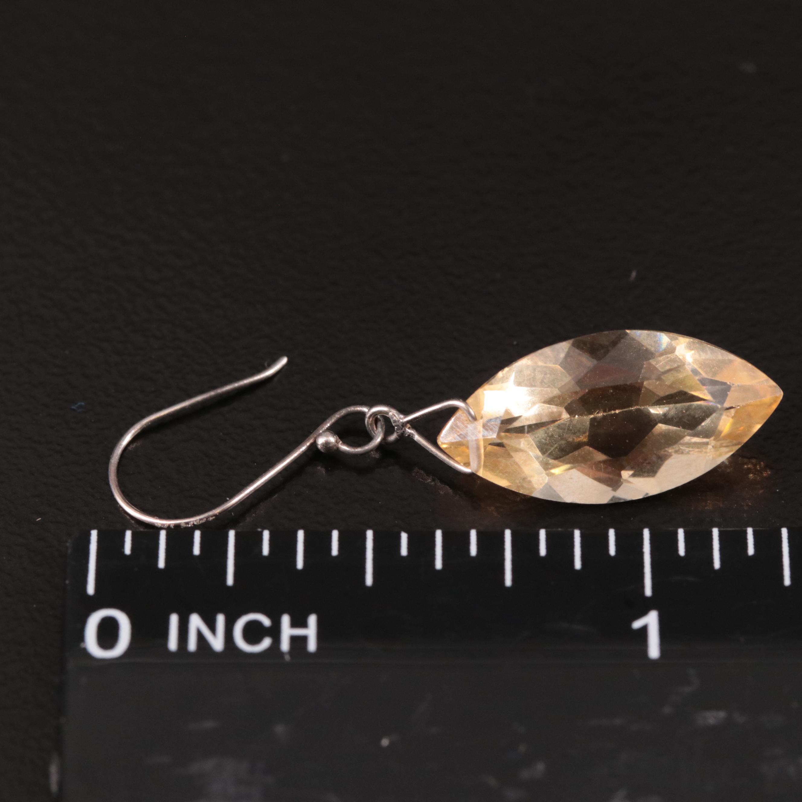 14K Citrine Drop Earrings